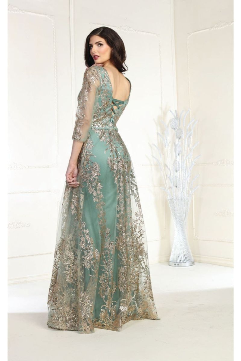 V-Neck Floor-Length Tulle Prom A-Line May Queen 2000