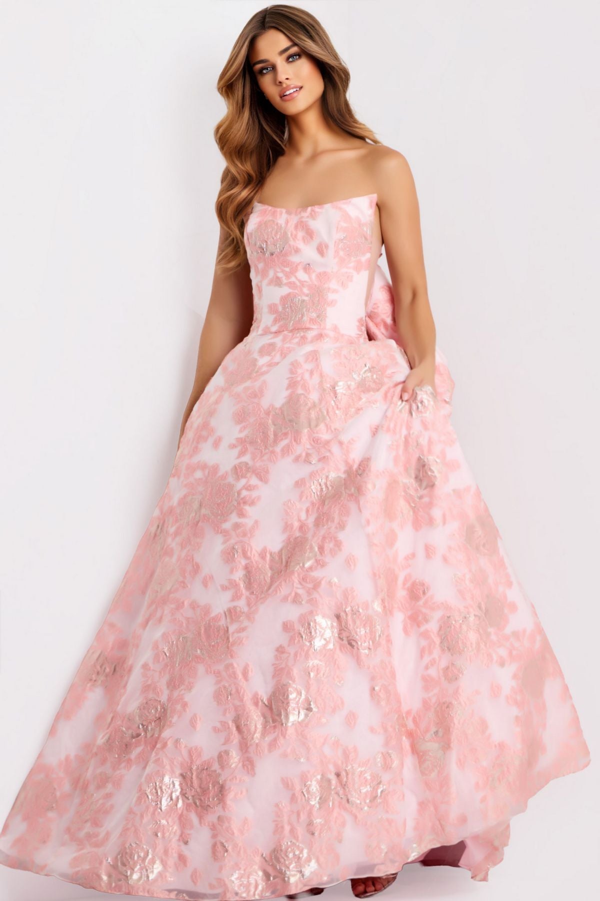 Jovani 47702 Long Formal Floral Print Ball Gown Prom Dress The Dress Outlet Jovani 47702 Long Formal Floral Print Ball Gown Prom Dress The Dress Outlet