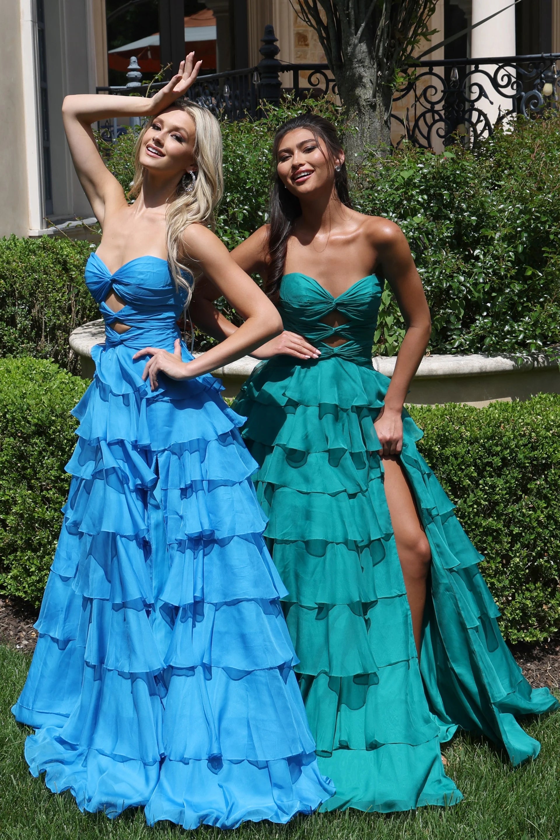 Prom Dresses Long Formal Ruffle Evening Prom Dress Emerald