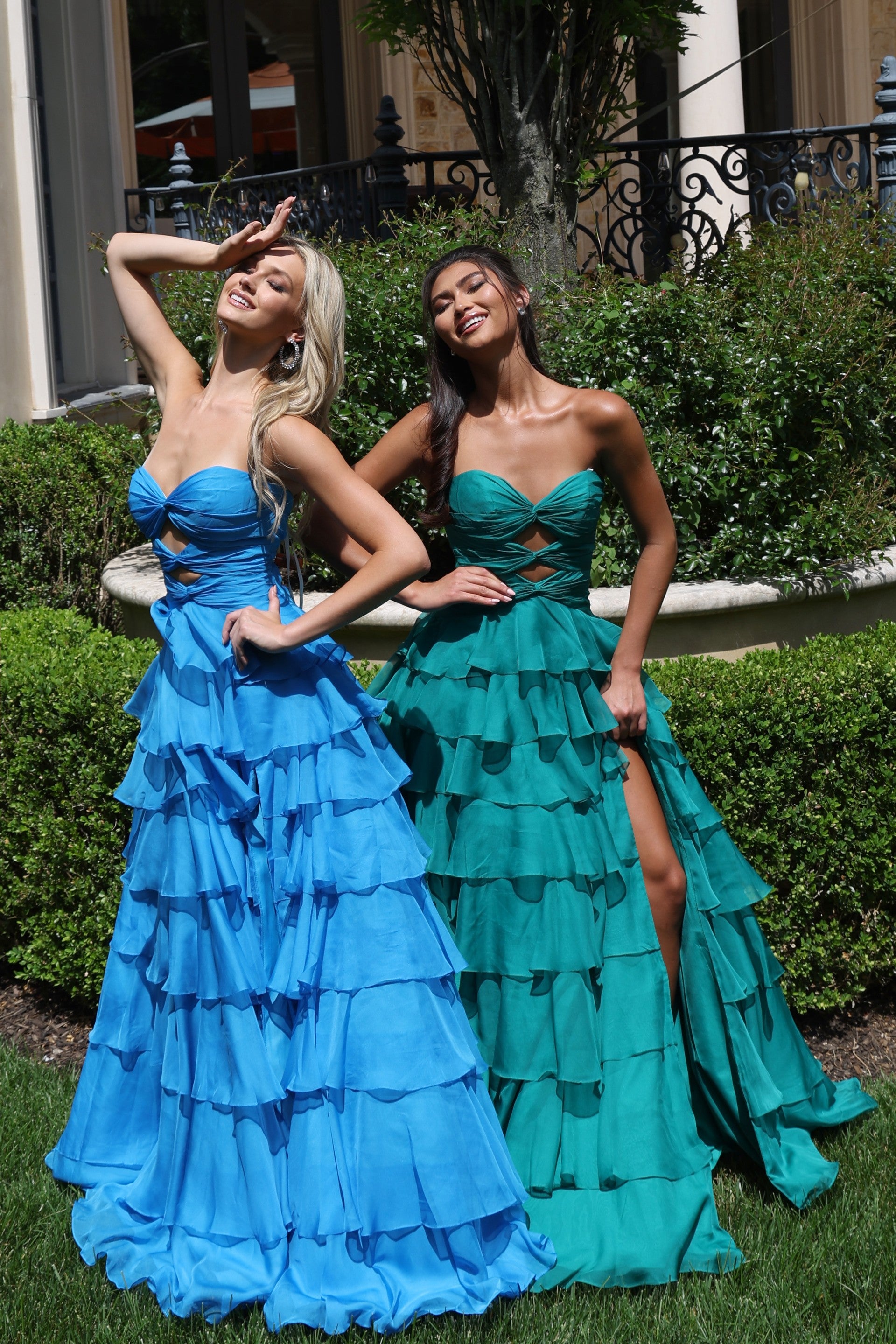 Prom Dresses Long Formal Ruffle Evening Prom Dress Peacock
