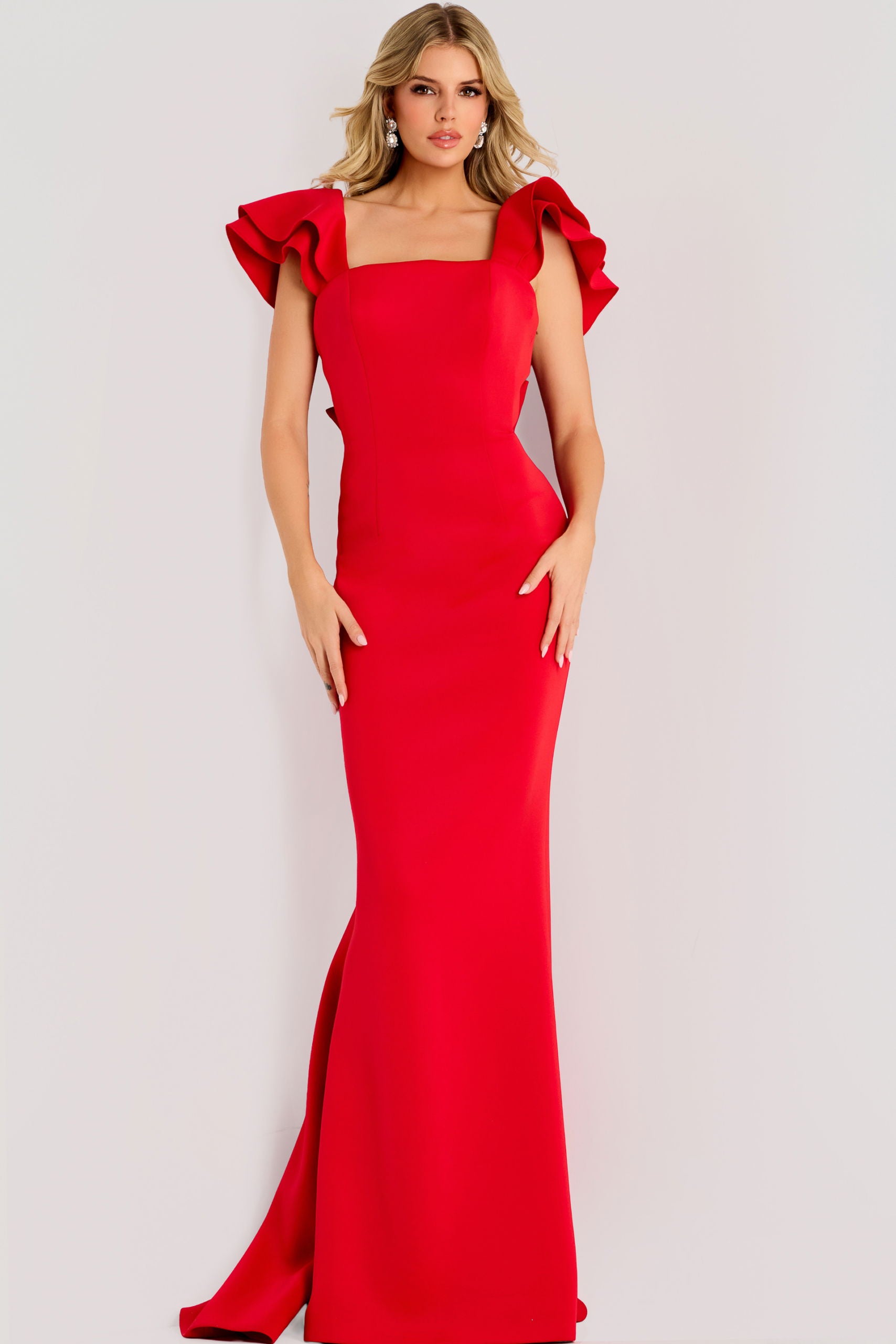 Formal Dresses Long Ruffle Prom Formal Dress Jovani 47844 Tomato
