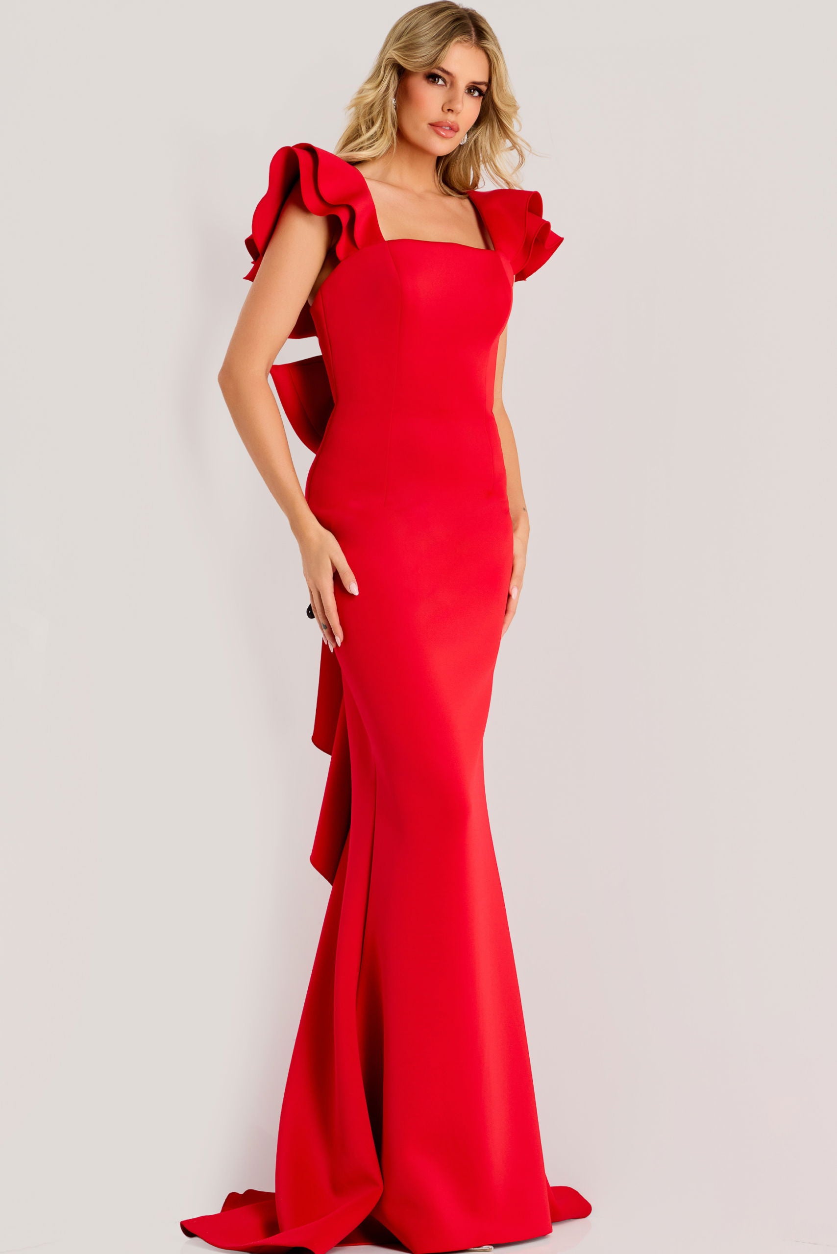 Formal Dresses Long Ruffle Prom Formal Dress Jovani 47844 Tomato