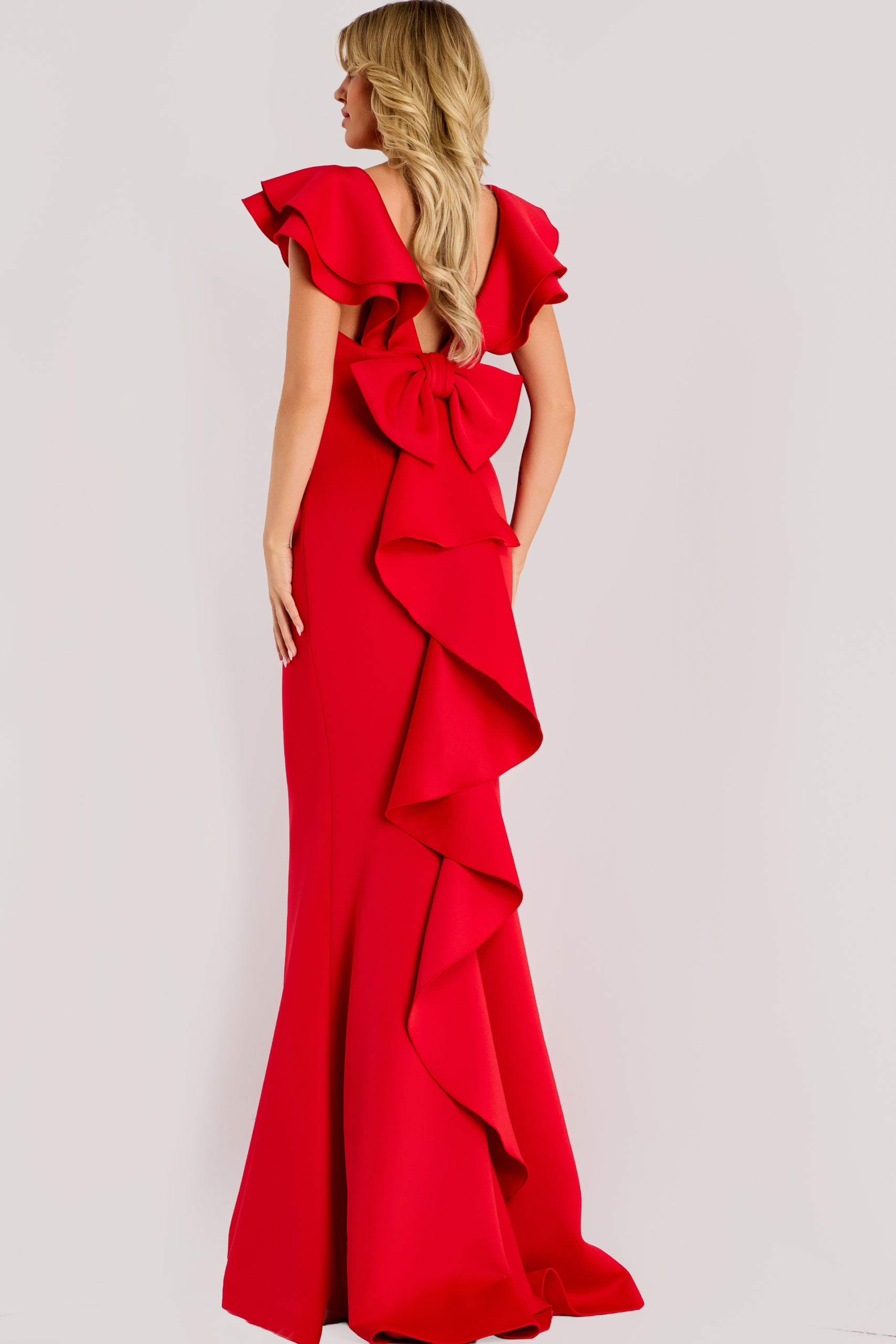 Formal Dresses Long Ruffle Prom Formal Dress Jovani 47844 Tomato