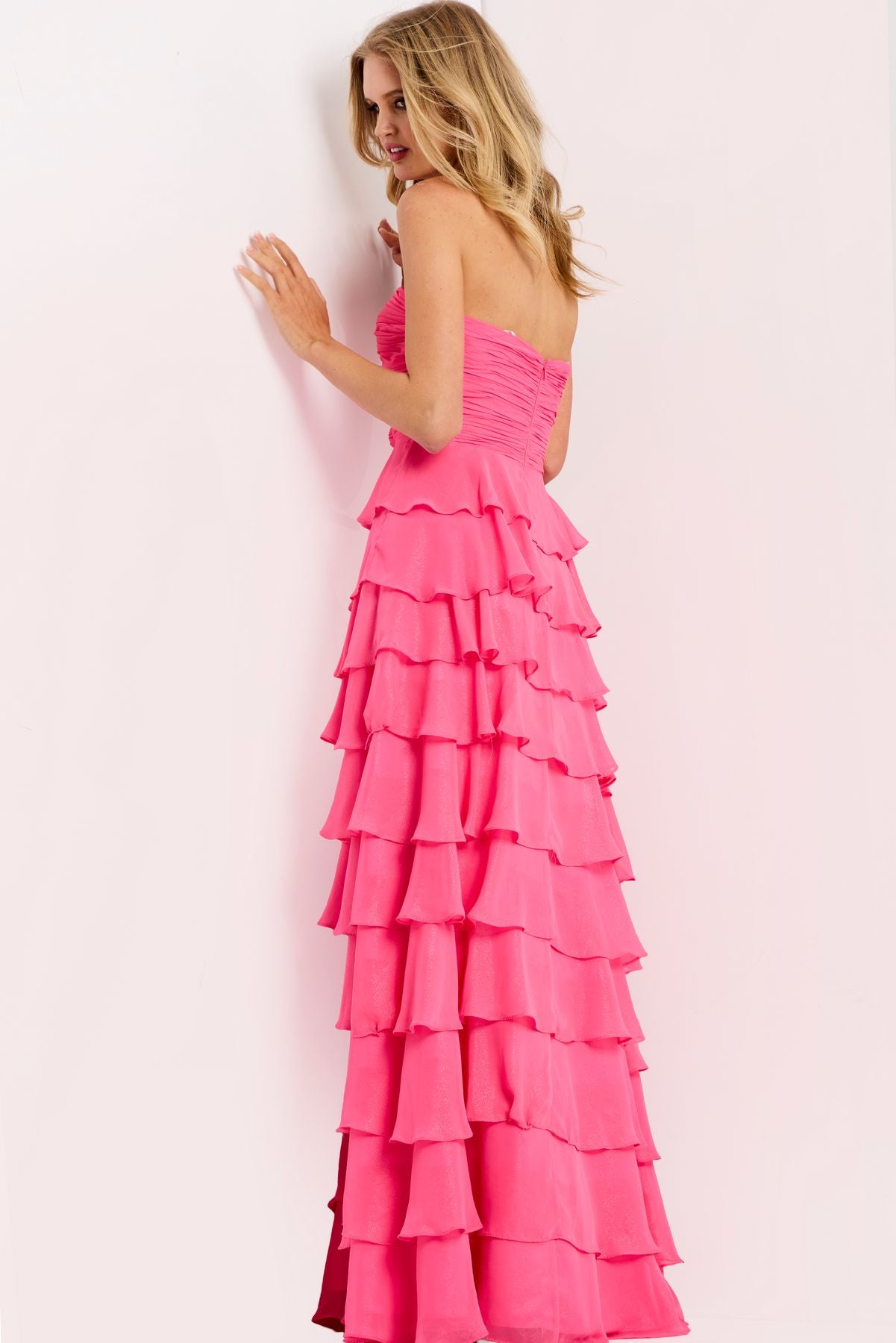 Prom Dresses Ruffle A Line Prom Long Formal Dress Pink