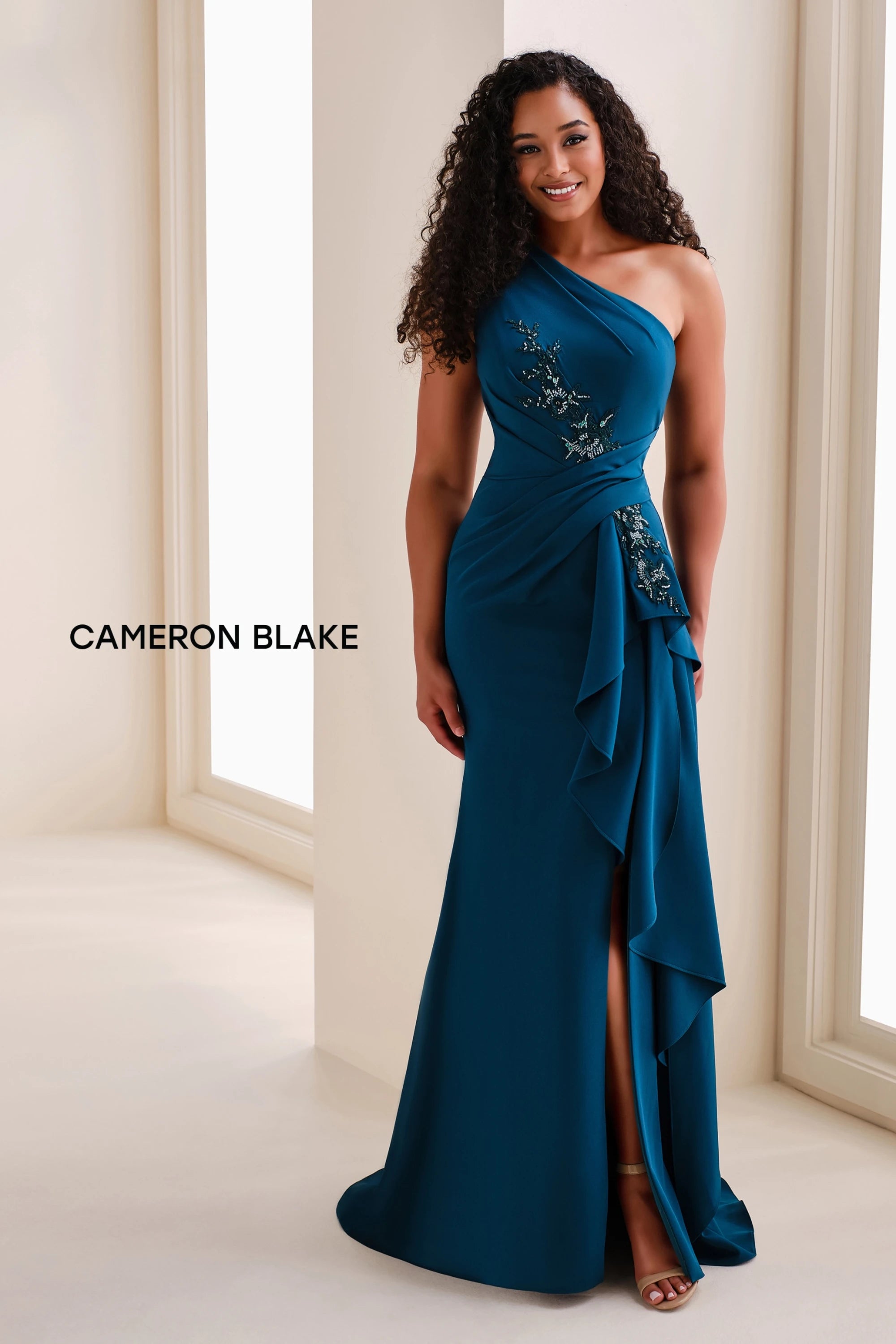 Formal Dresses Long Formal Beaded Lace Applique Dress Spruce