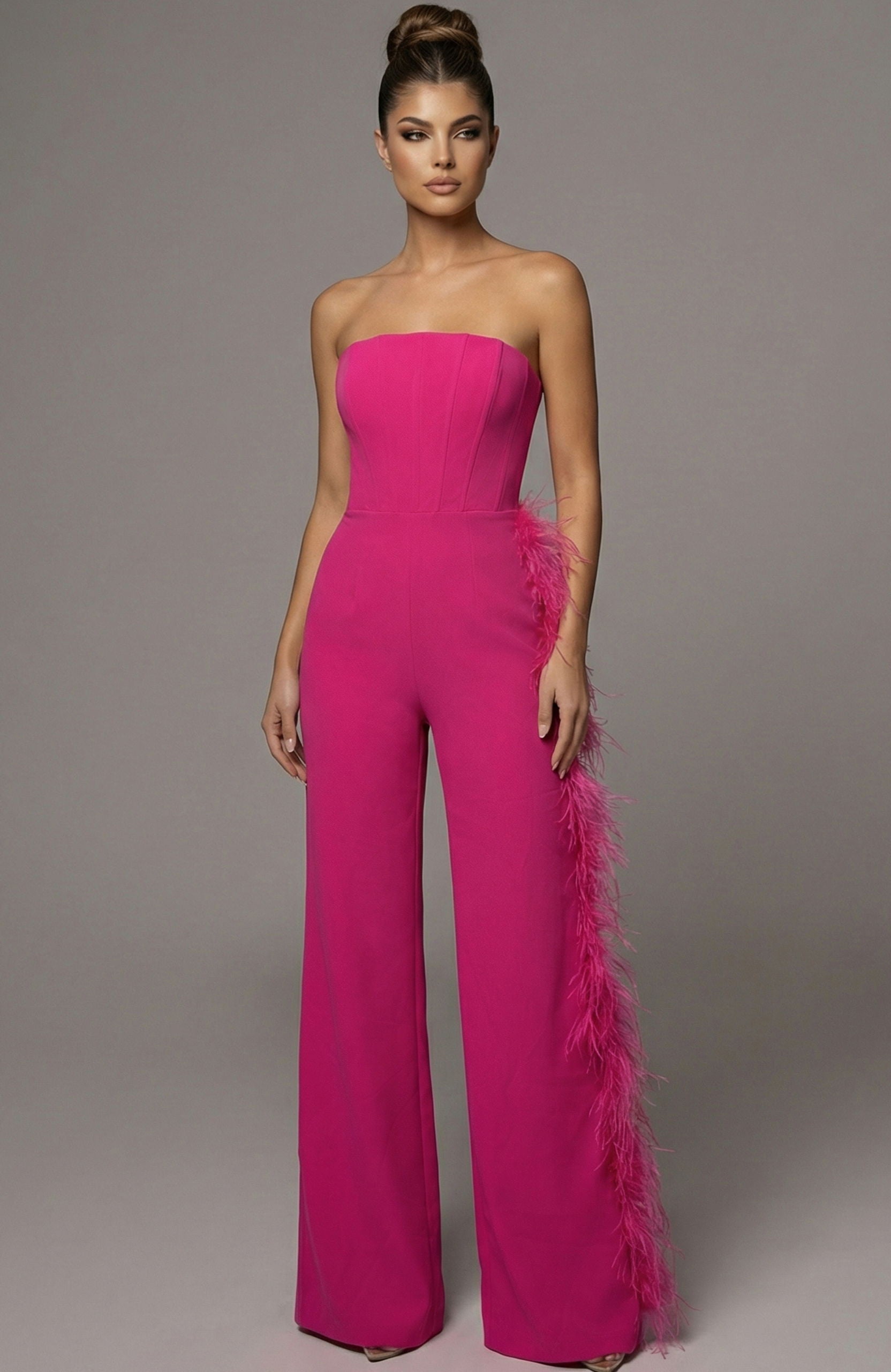 Jumpsuit Long Formal Corset Jumpsuit Jovani 48026 Fuchsia