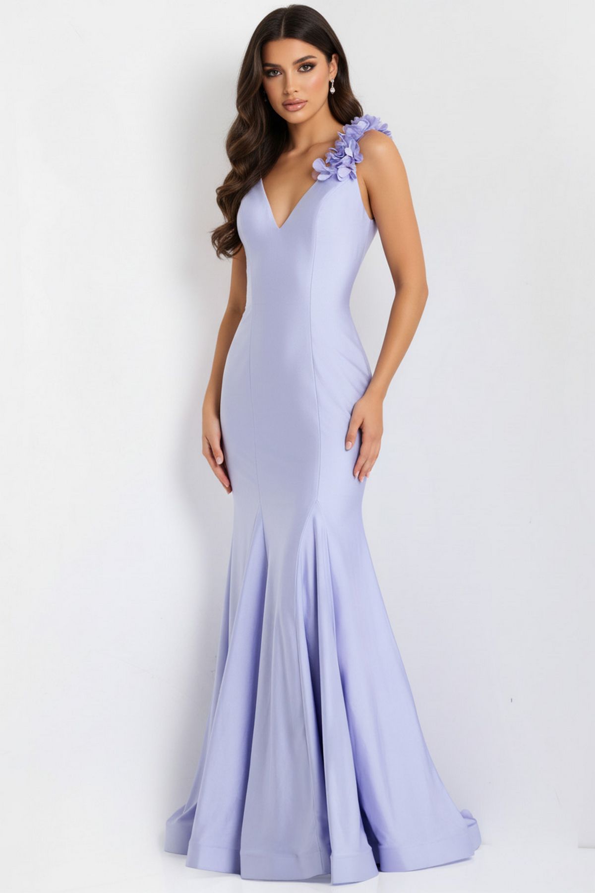 Prom Dresses 3D Floral Long Formal Prom Dress Lilac