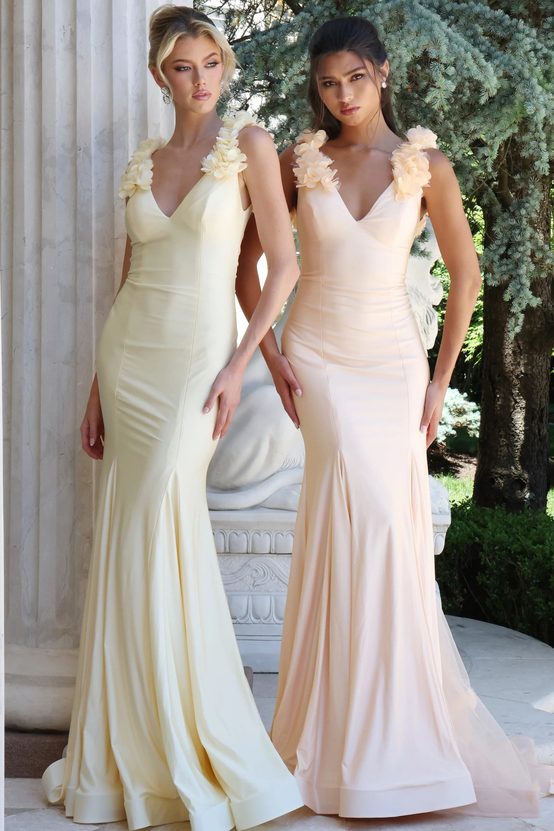 Prom Dresses 3D Floral Long Formal Prom Dress Blush