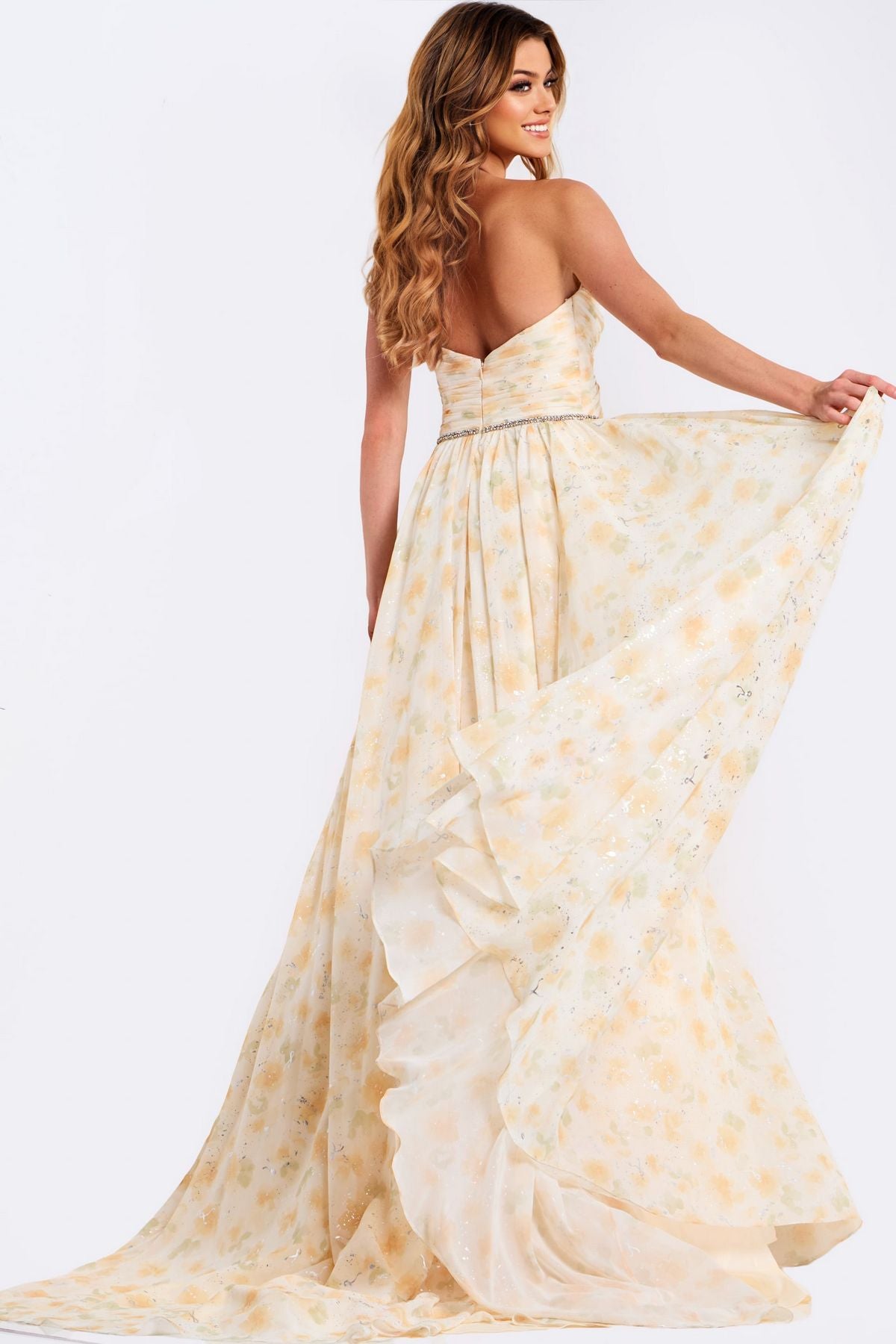 Prom Dresses Long Formal Floral A Line Print Prom Dress Multi