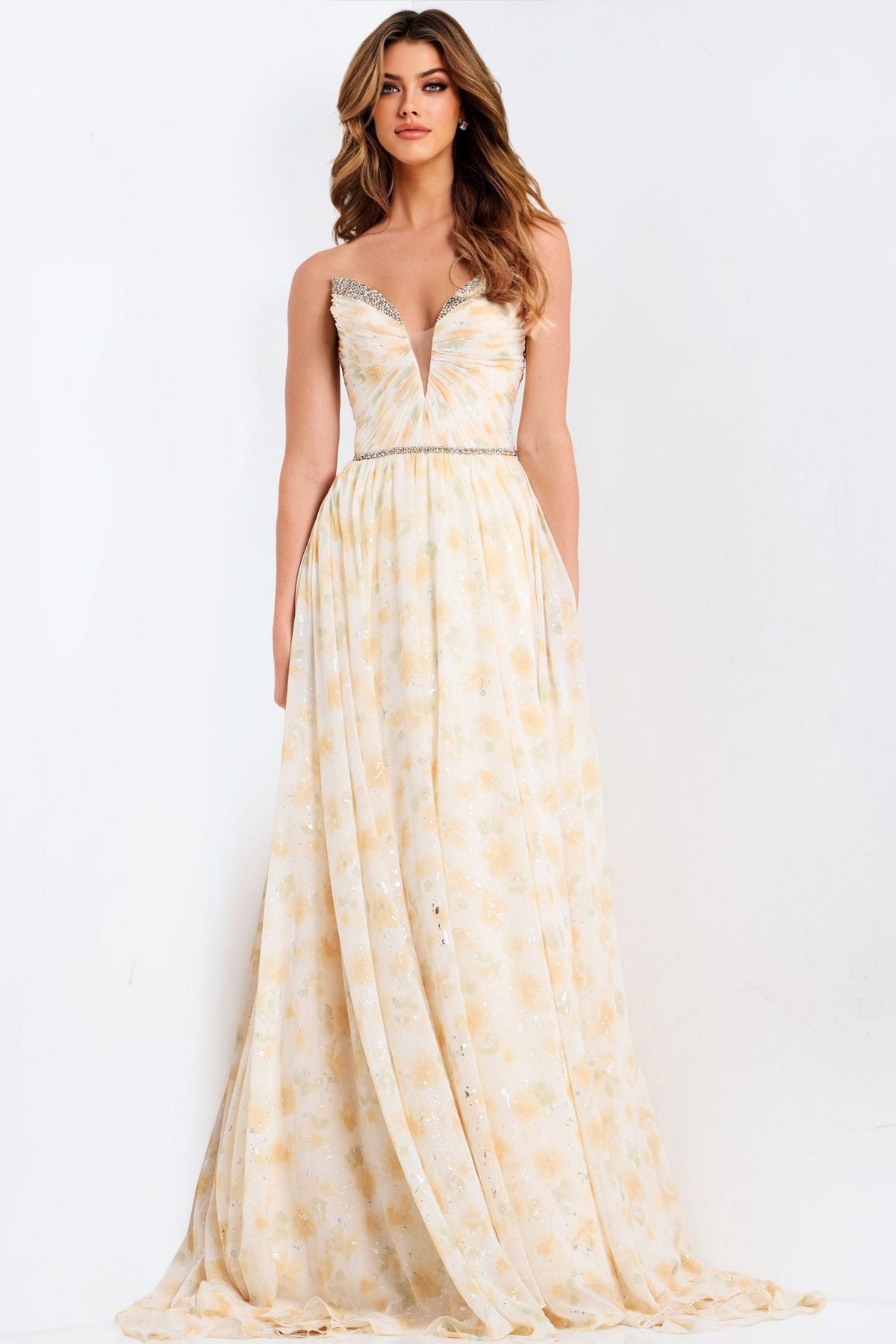 Prom Dresses Long Formal Floral A Line Print Prom Dress Multi