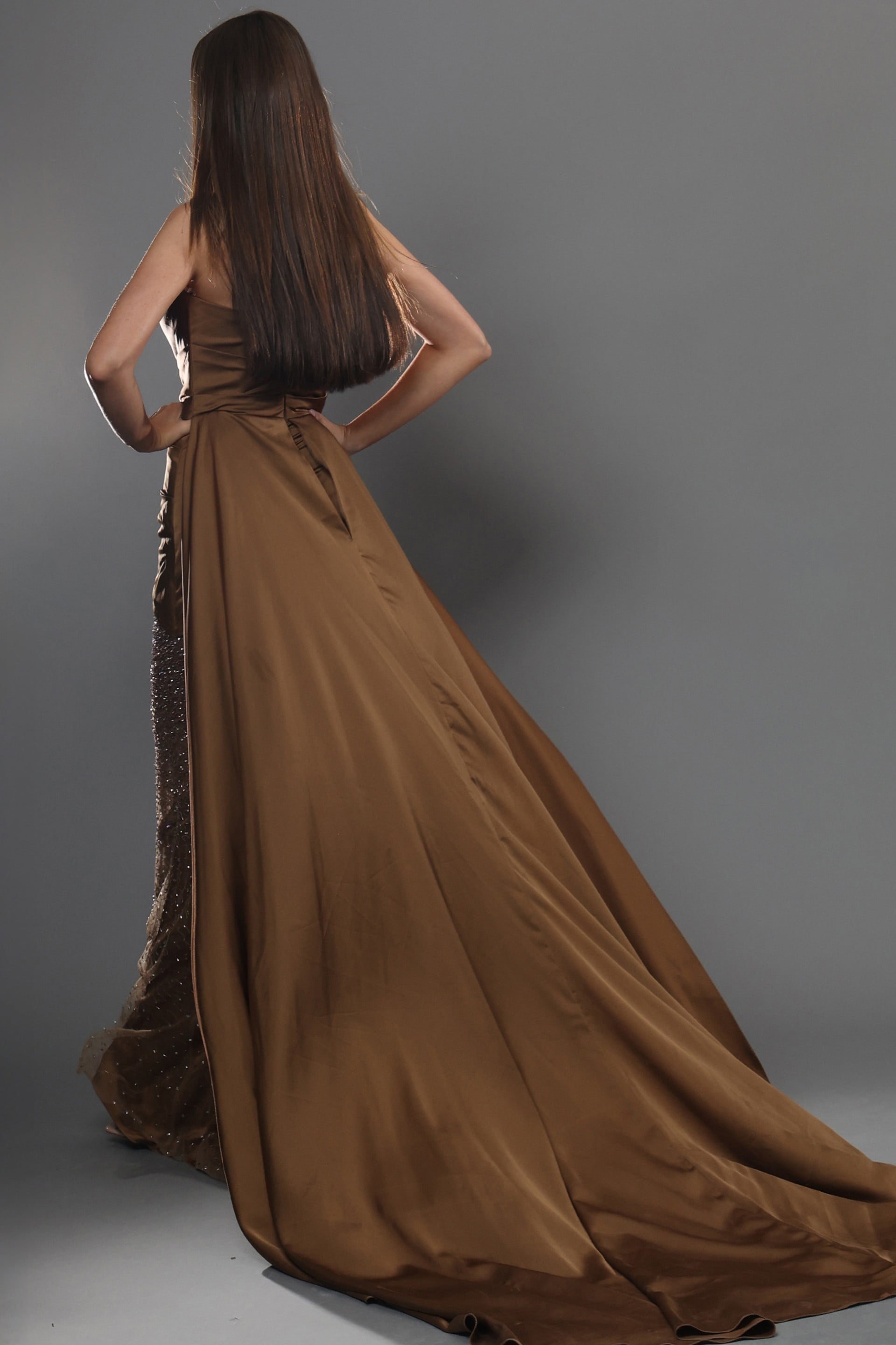 Strapless Straight Neck Floor-Length Satin Formal Sheath Jovani 48142