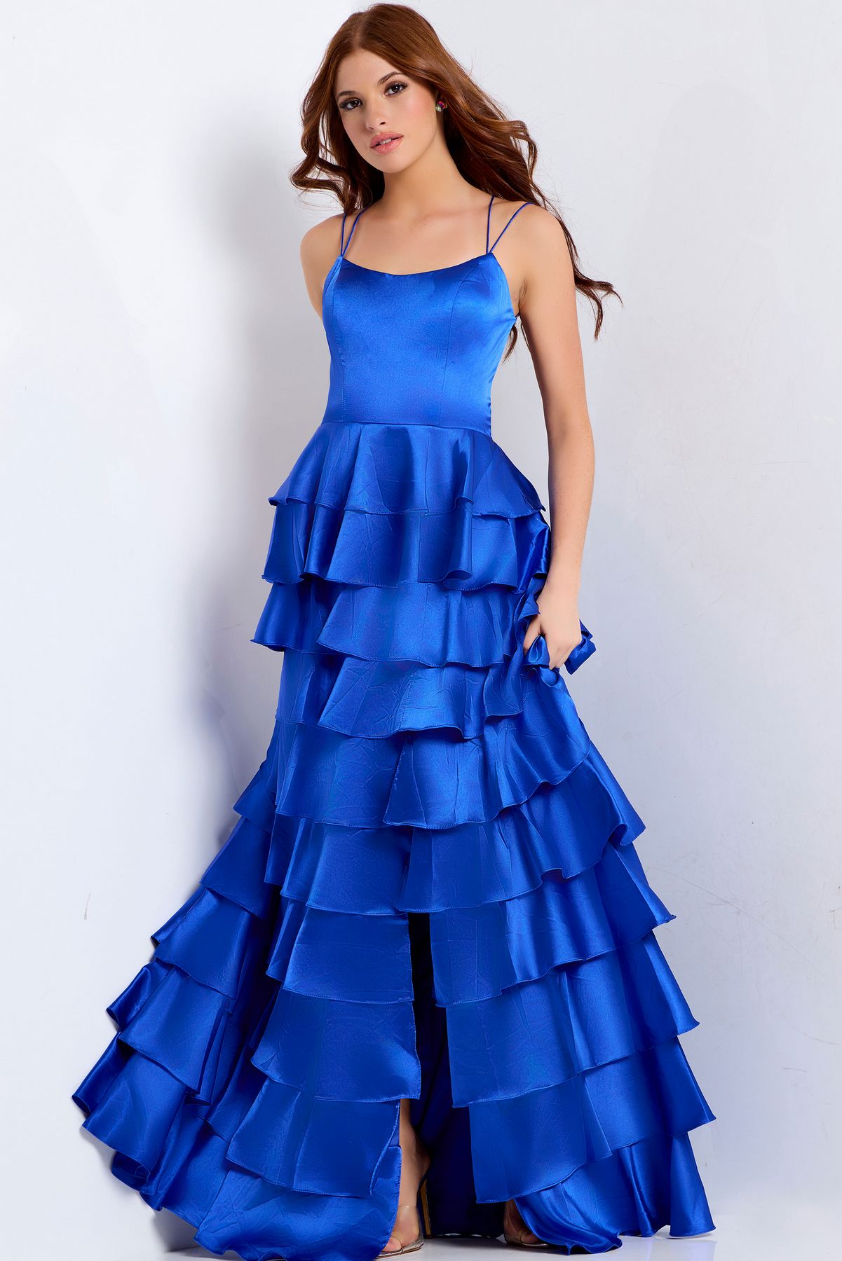 Prom Dresses Long Formal A Line Ruffle Prom Dress Royal