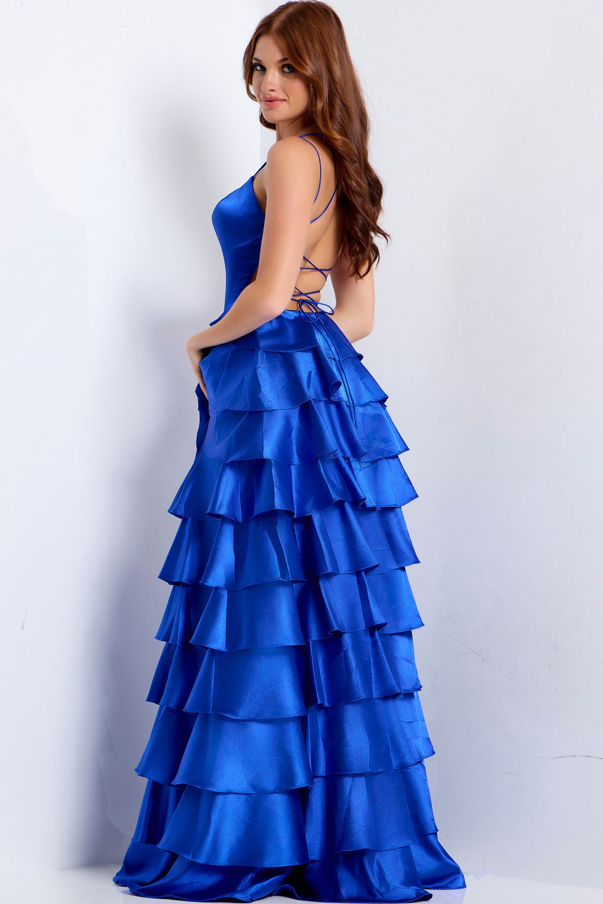 Prom Dresses Long Formal A Line Ruffle Prom Dress Royal