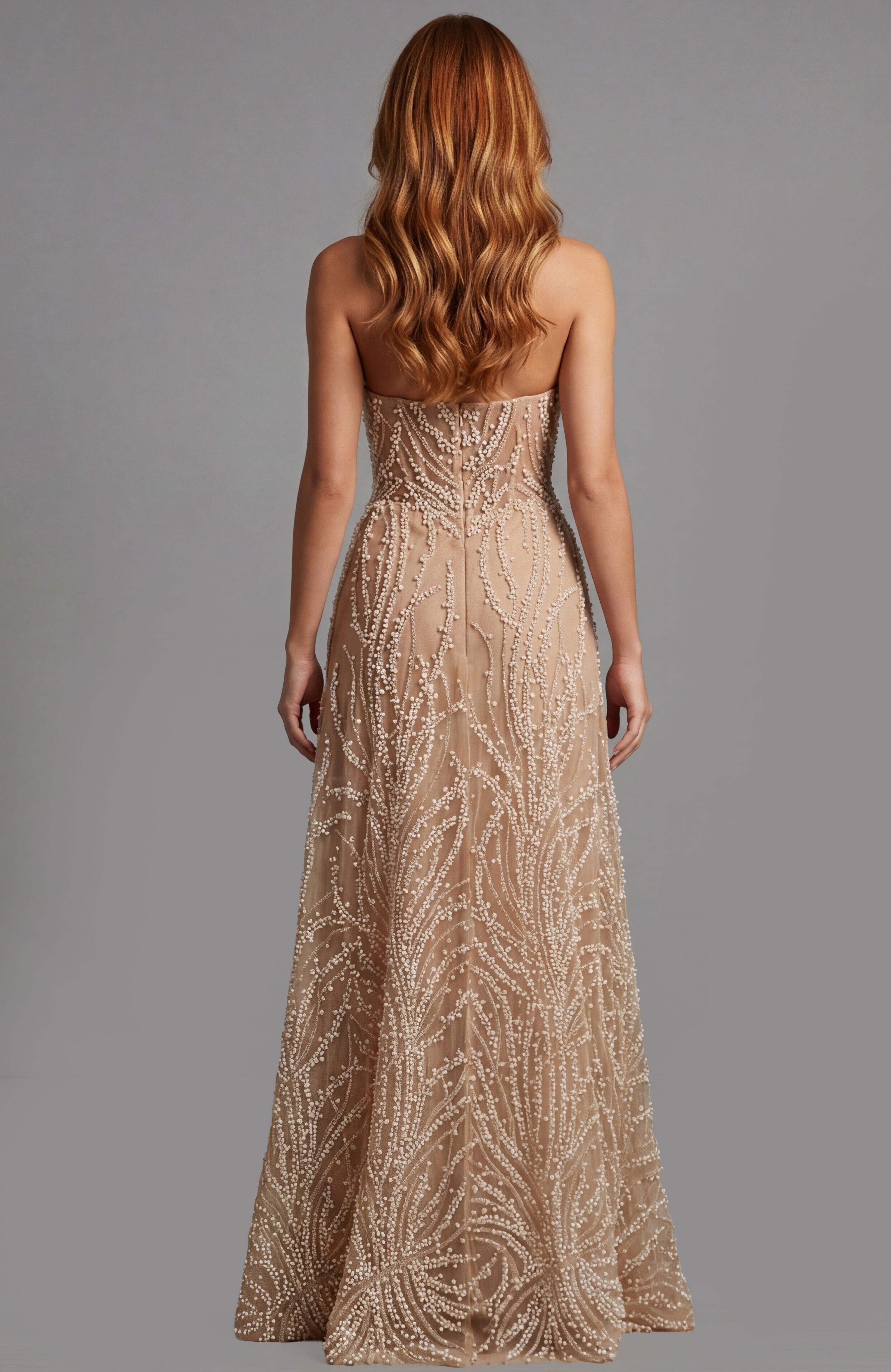 Prom Dresses A Line Long Formal Beaded Prom Evening Dress Jovani 48474 Champagne