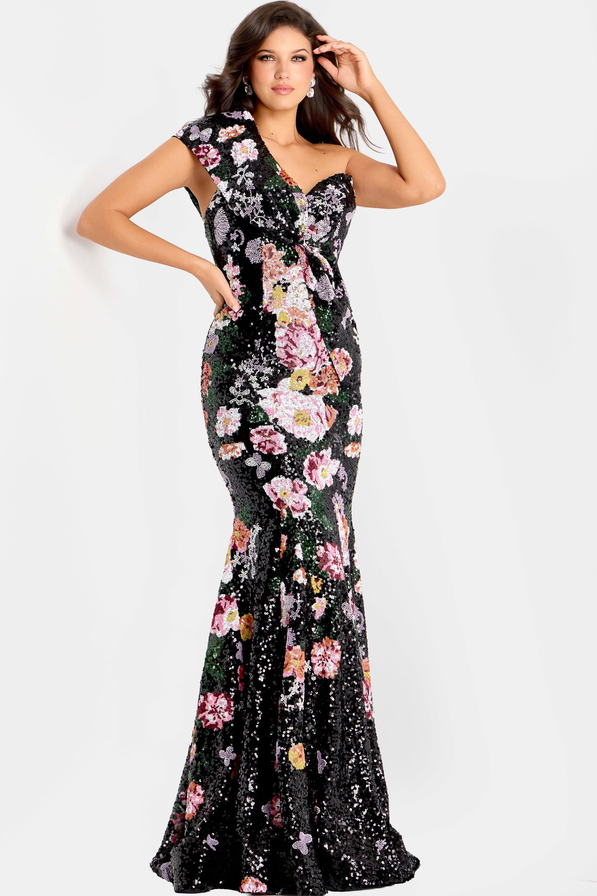 Prom Dresses Long Formal Sequin Prom Mermaid Dress Jovani 48638 Black/Multi