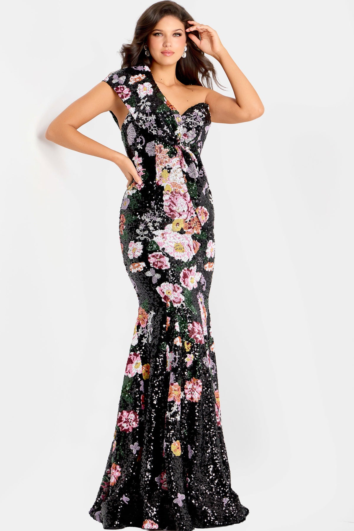 Prom Dresses Long Formal Sequin Prom Mermaid Dress Jovani 48638 Black/Multi