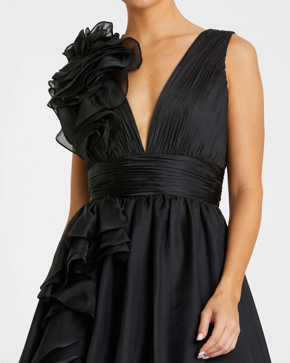 V-Neck Floor-Length Organza Formal A-Line Mac Duggal 9948856P