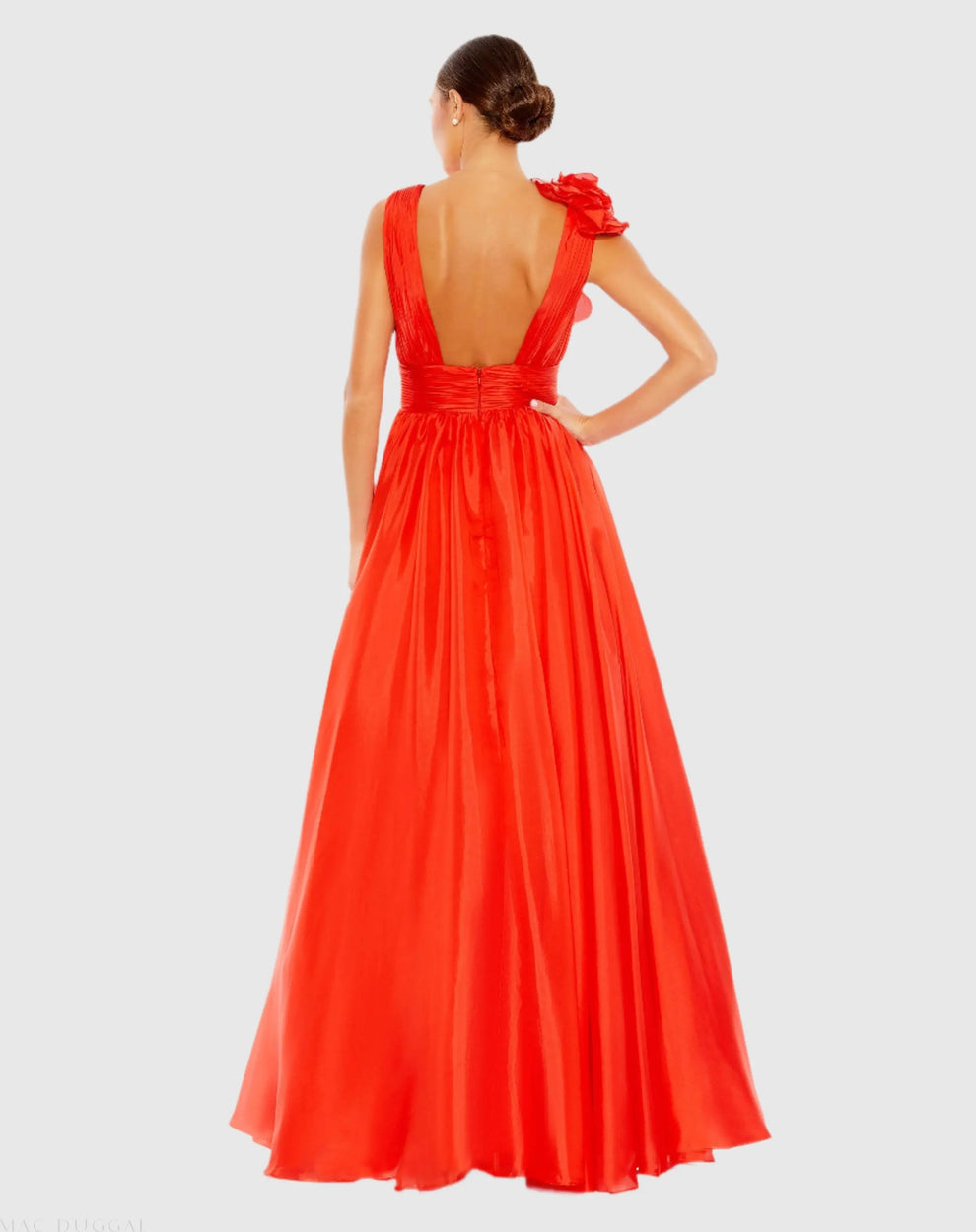 V-Neck Floor-Length Organza Formal A-Line Mac Duggal 9948856P