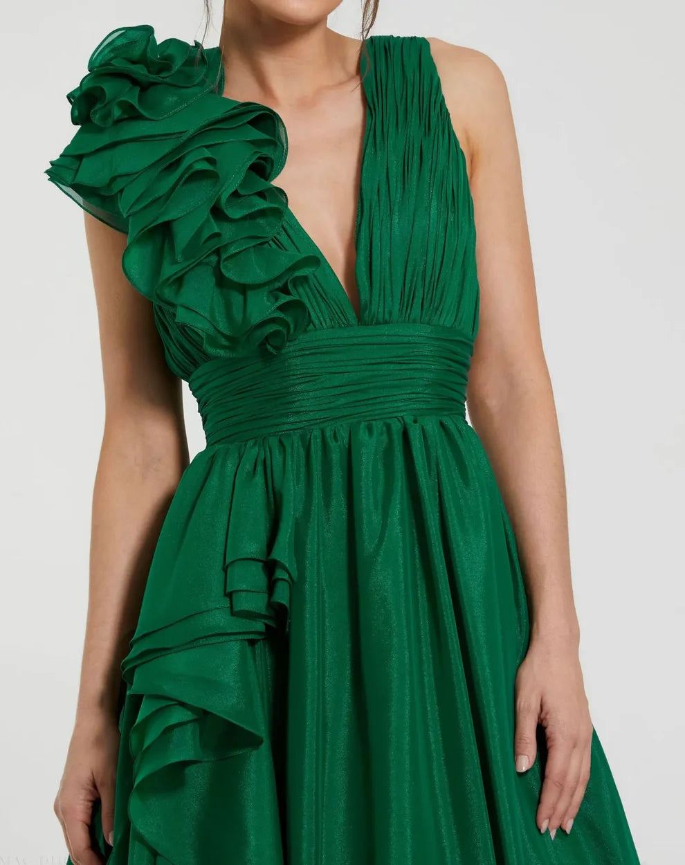 Formal Dresses Prom Long Ruffled Ball Gown Emerald