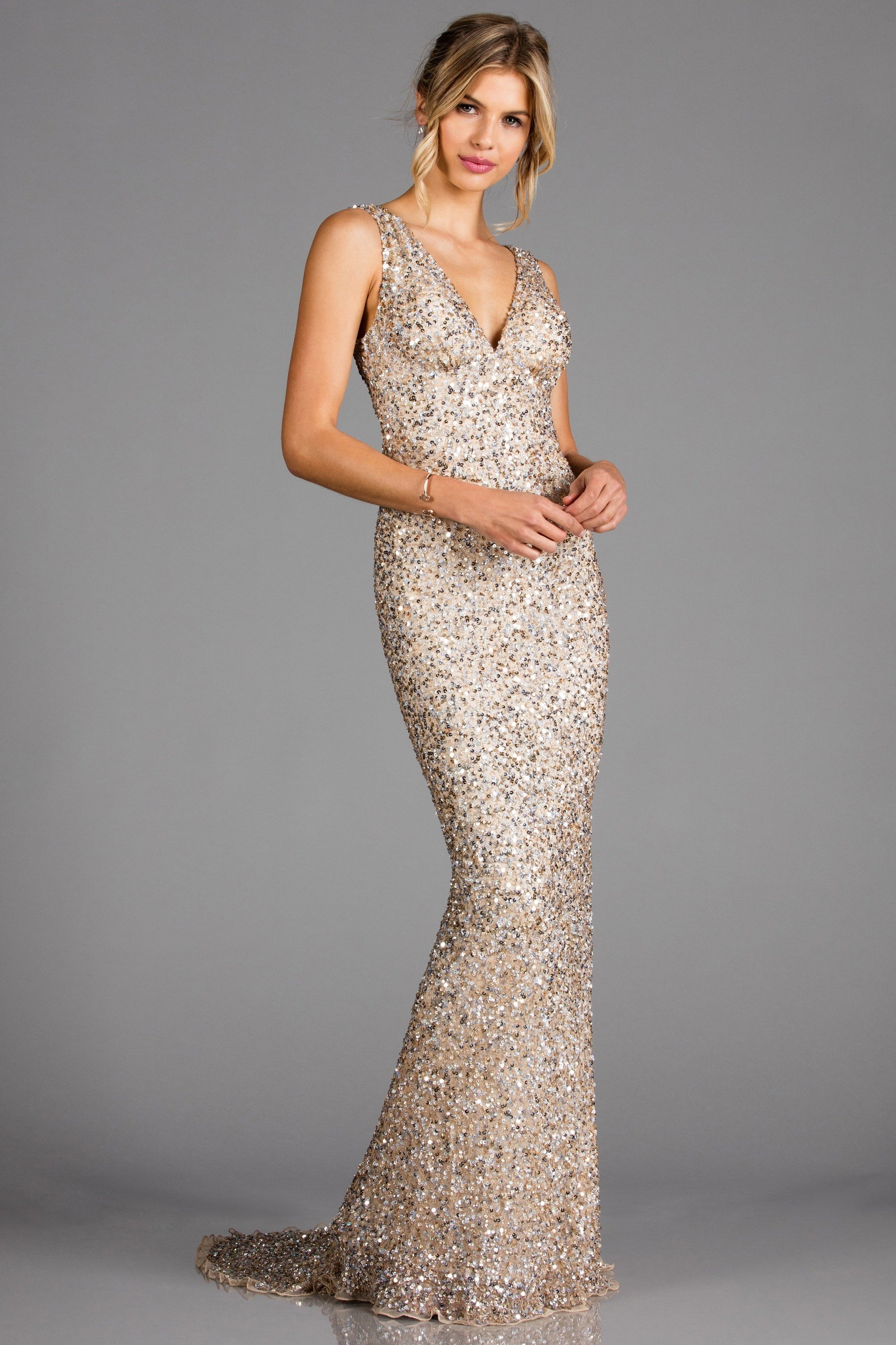 Scala 48883 Sequin Long Formal Prom Dress