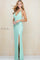Prom Dresses Fitted Long Sequin Formal Slit Prom Dress Mint