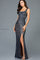 Prom Dresses Long Formal Slit Prom Dress Navy Nude