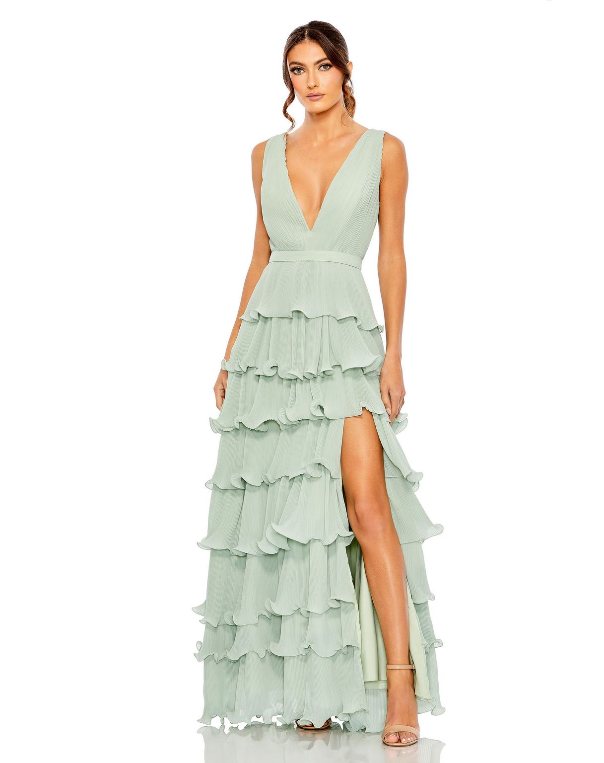 Mac Duggal 49054 Long Formal Chiffon Prom Gown