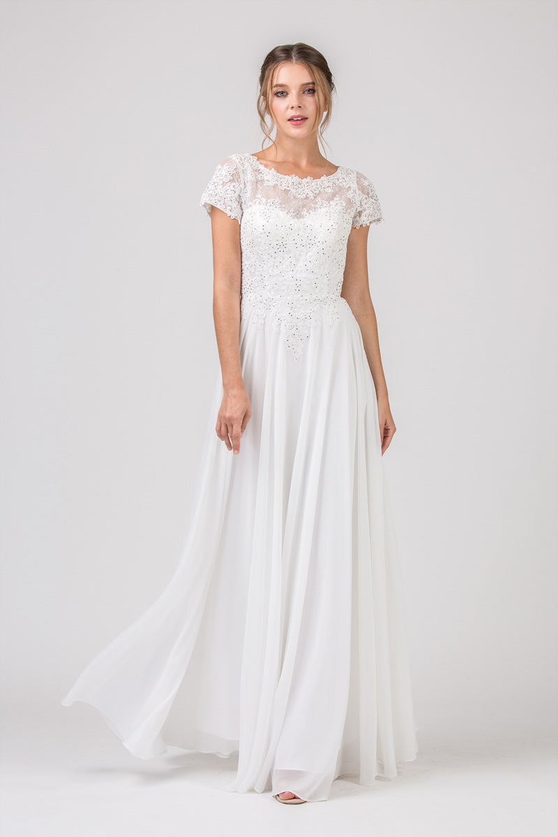 Wedding Dresses Long Lace Applique Wedding Dress Eureka Fashion 4909 Off White
