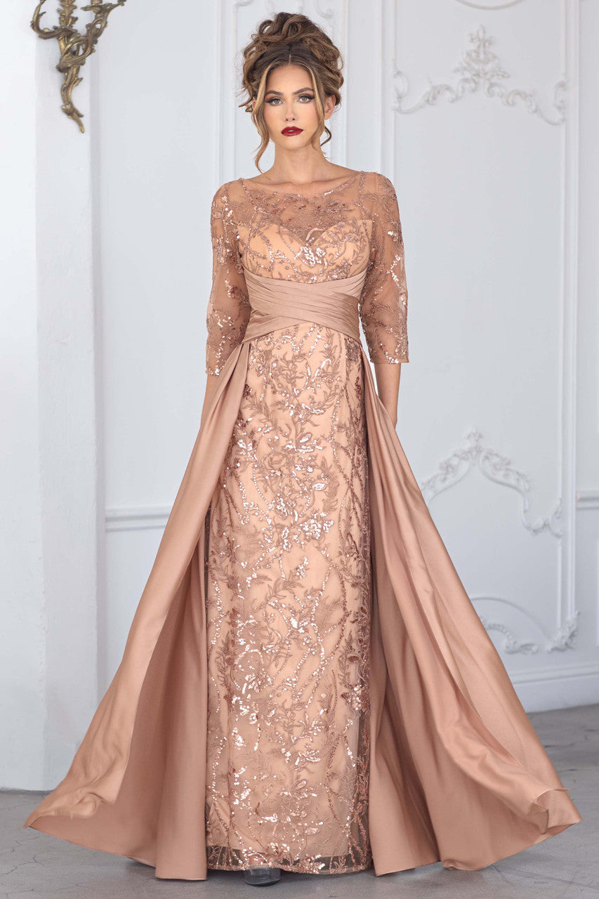 Mother of the Bride Dresses A Line Formal Long A Line Mother of the Bride Dress Lenovia 8355 Champagne