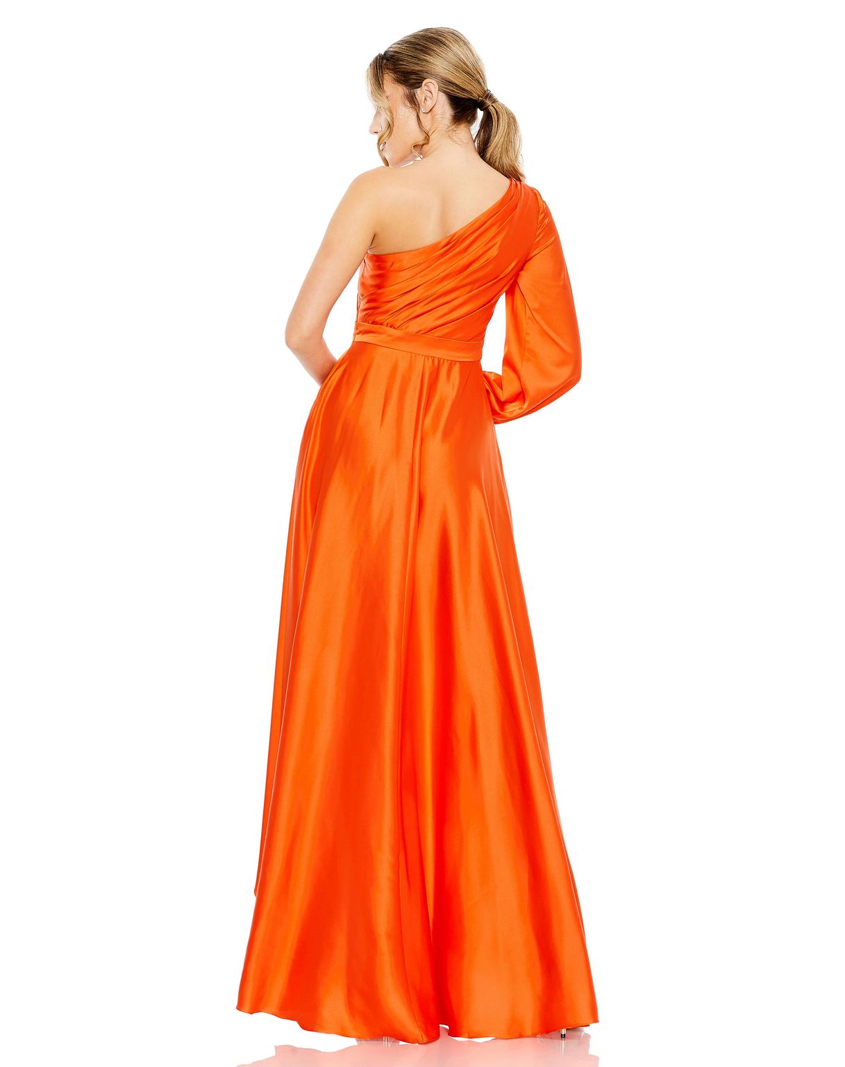 High Low One Shoulder Dress High Low Detail Mac Duggal 49141