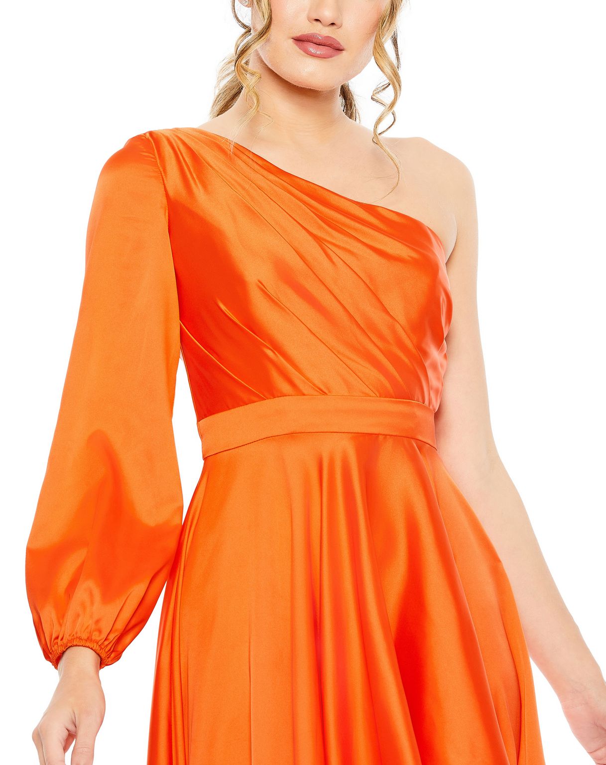 High Low One Shoulder Dress High Low Detail Mac Duggal 49141
