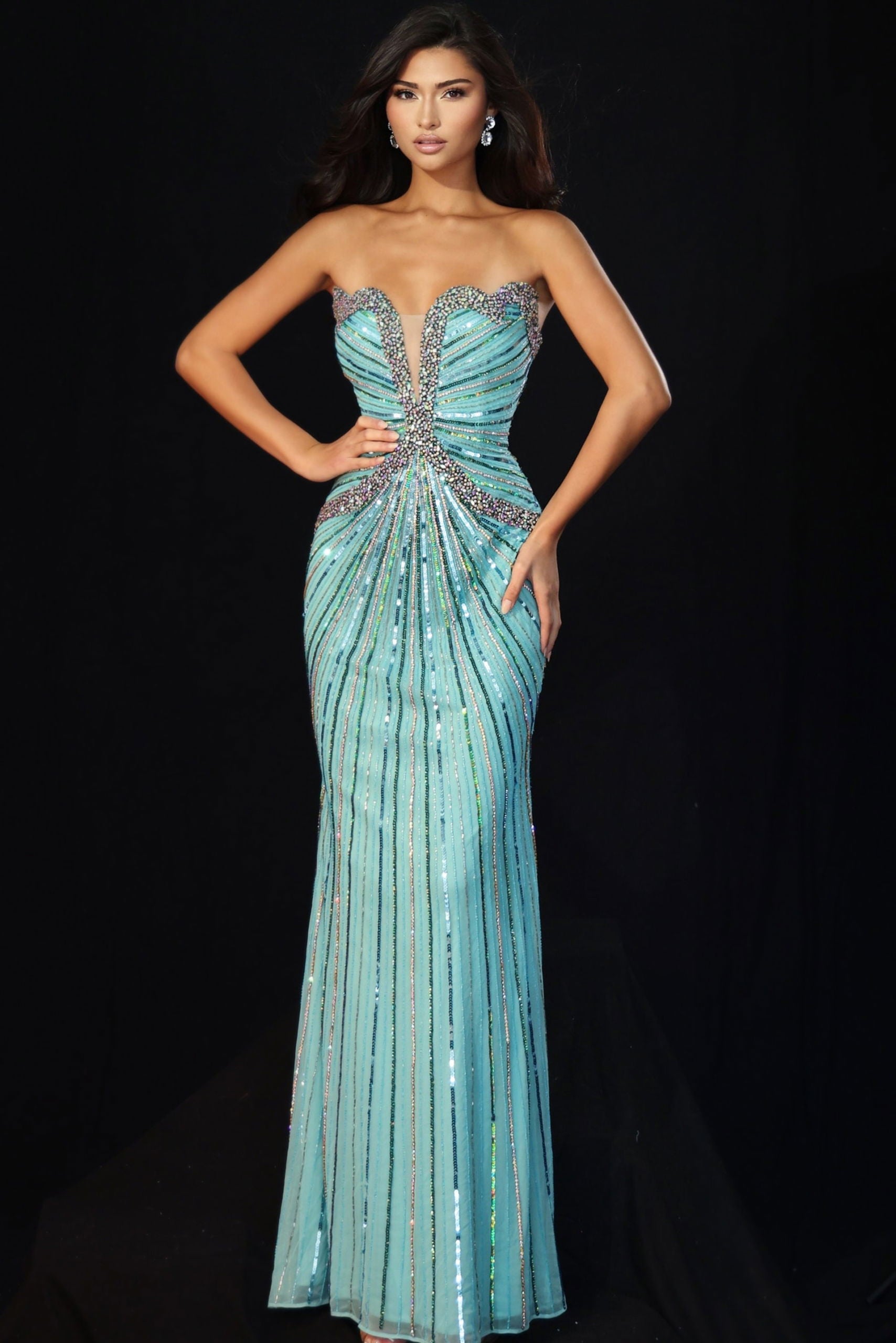 Prom Dresses Long Formal Evening Beaded Prom Dress Blue