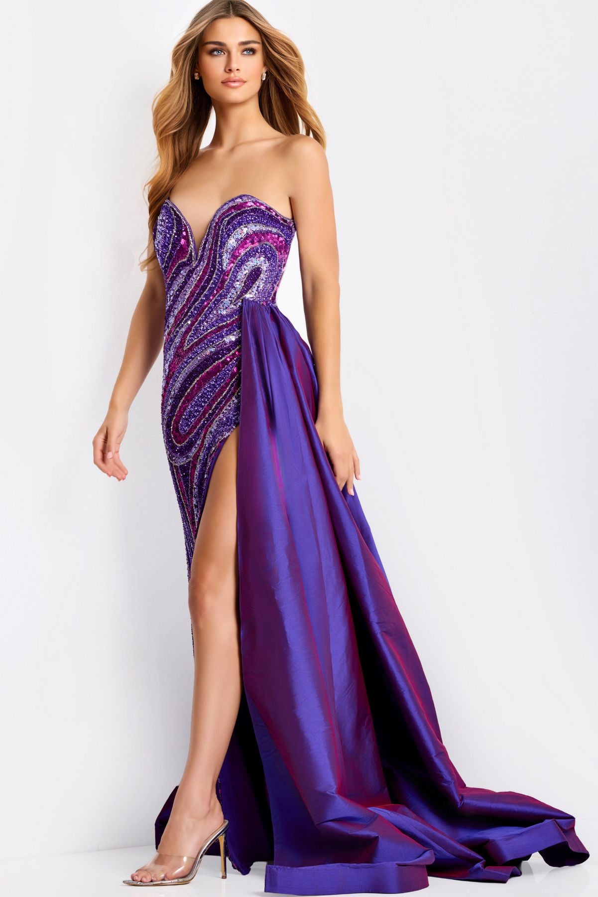 Prom Dresses Long Formal Sequin Mermaid Prom Dress Dark Purple Multi
