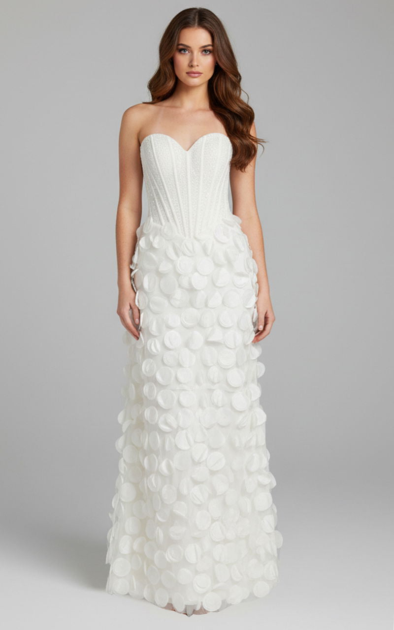 Prom Dresses Long Corset Formal Fitted Prom Dress Off White