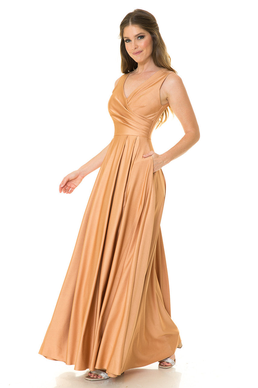 Sleeveless V-Neck A-line Gown by Lenovia 5242 4XL / Grape Sleeveless V-Neck A-line Gown by Lenovia 5242 4XL / Grape