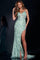 Prom Dresses Long Formal Pattern High Slit Prom Dress  Light Green