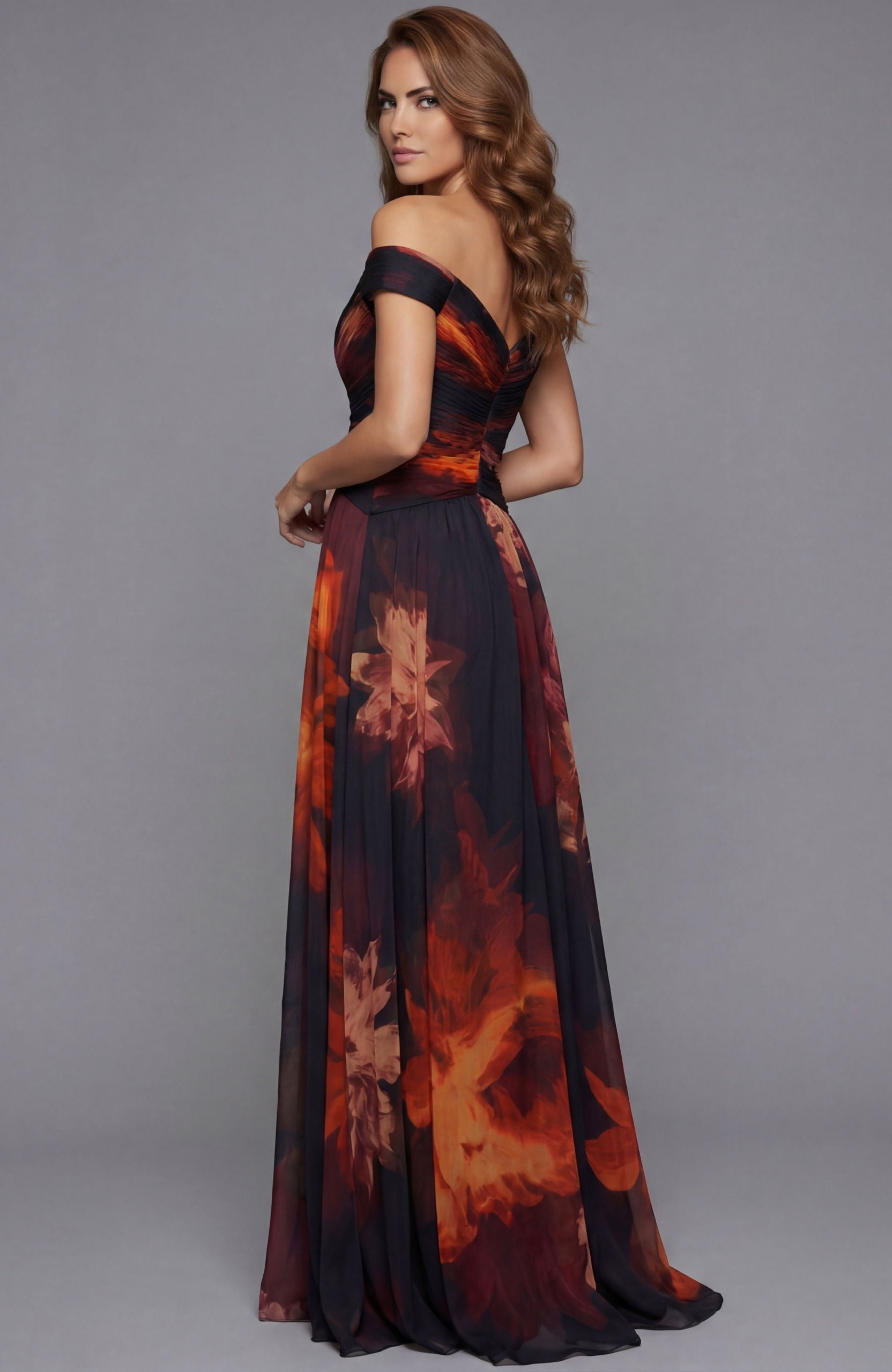 Prom Dresses A Line Long Formal Floral Print Prom Dress Jovani 49473 Print