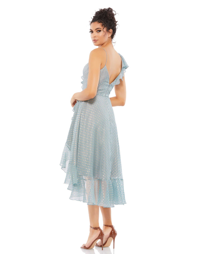 Cocktail Dresses Short High Low Cocktail Ruffle Dress Slate Grey