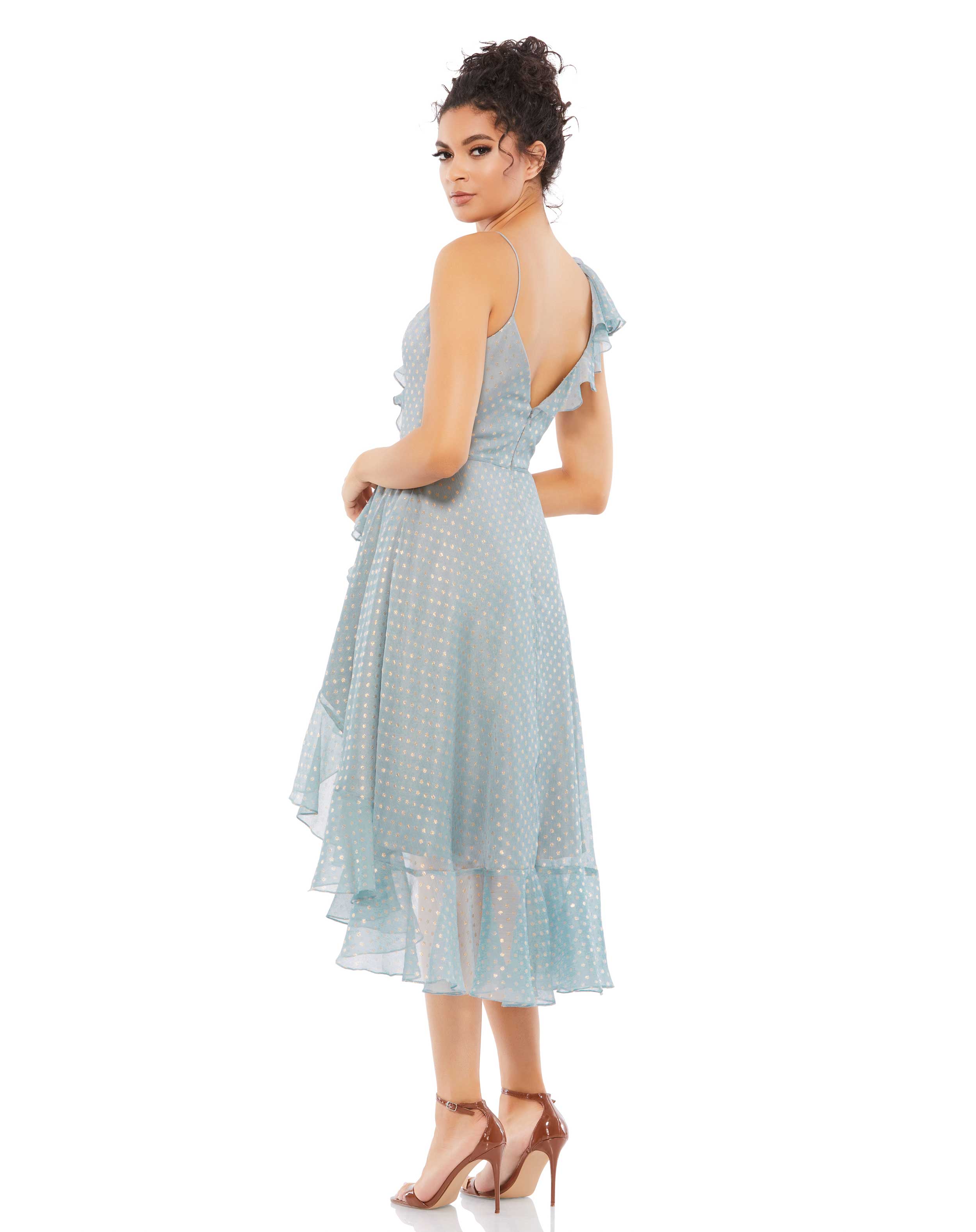 Cocktail Dresses Short High Low Cocktail Ruffle Dress Slate Grey