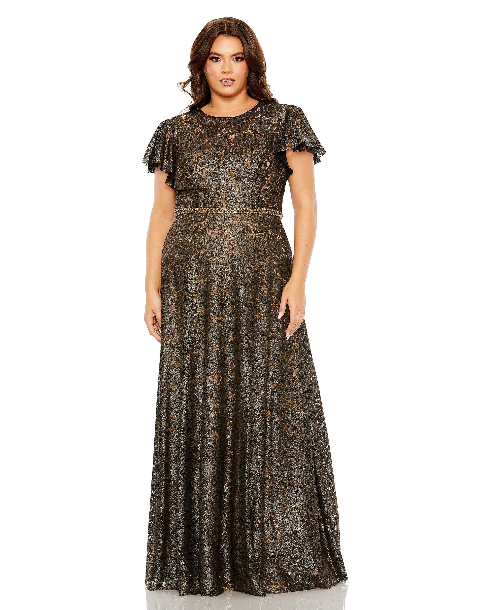 Mac Duggal 49496 Long Plus Size Formal Beaded Dress