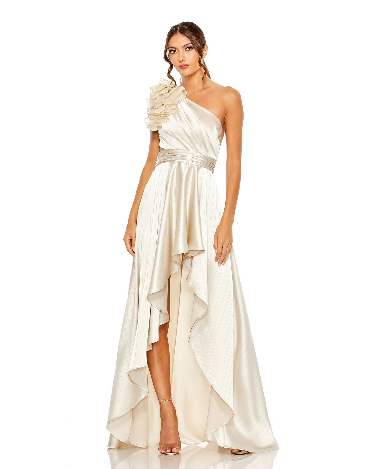 Mac Duggal A12480 High Low One Shoulder Fitted Dress