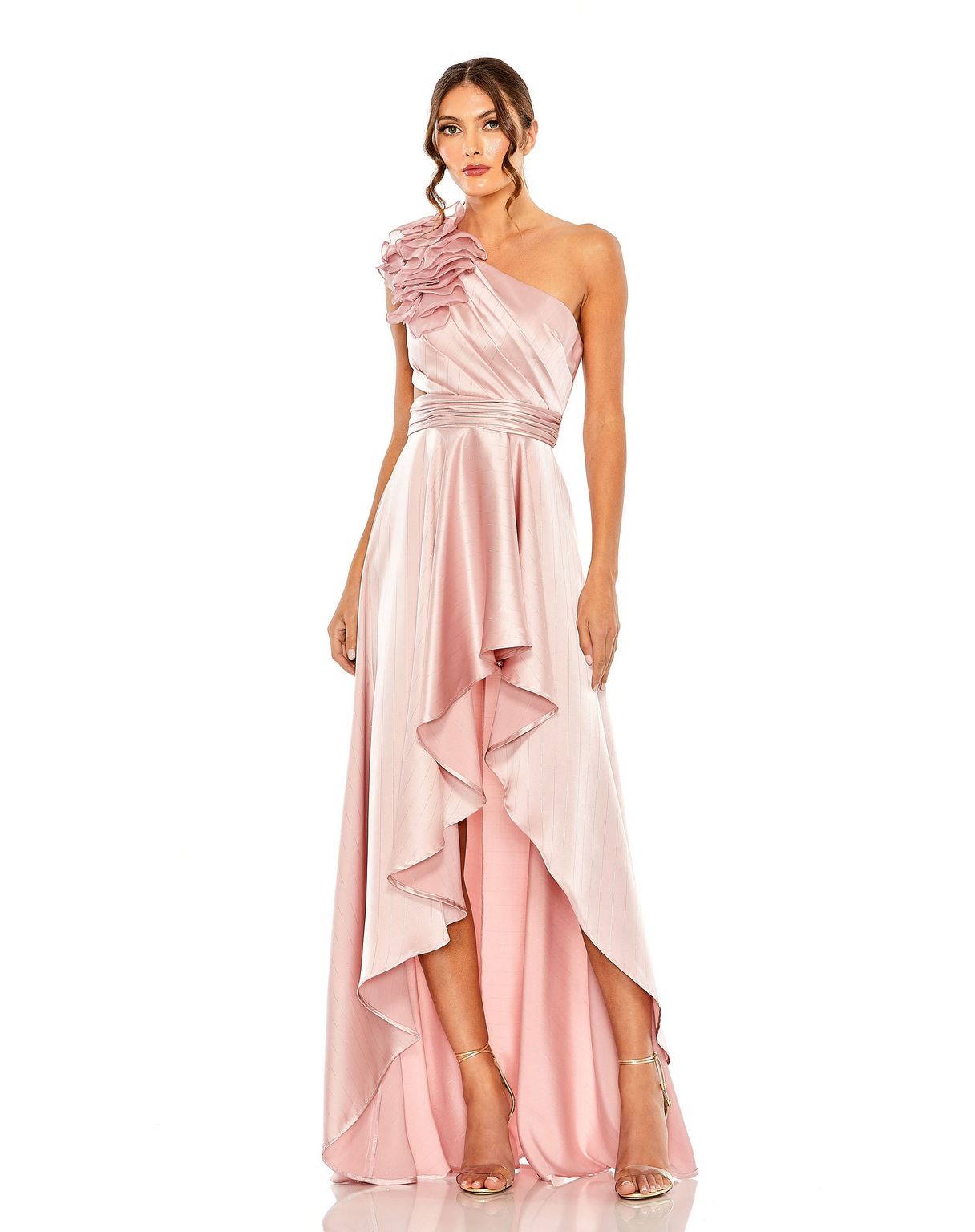 Mac Duggal 49523 High Low One Shoulder Prom Dress
