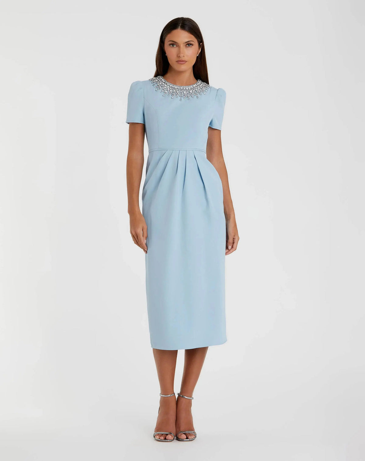 Jewel Midi Crepe Formal Sheath/Column Mac Duggal 9949606P