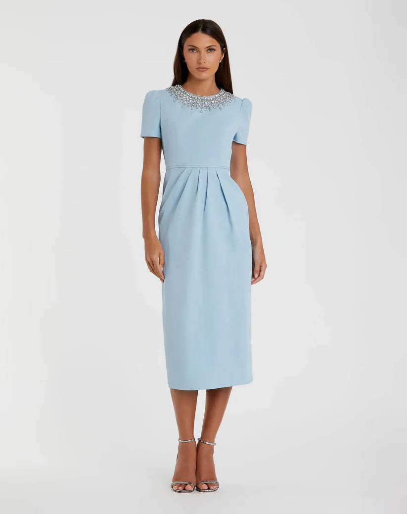 Cocktail Dresses Short Cocktail Tea Length Dress French Blue