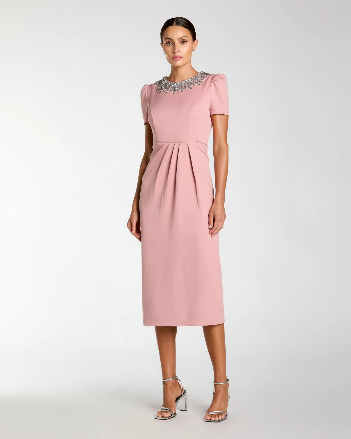 Jewel Midi Crepe Formal Sheath/Column Mac Duggal 9949606P