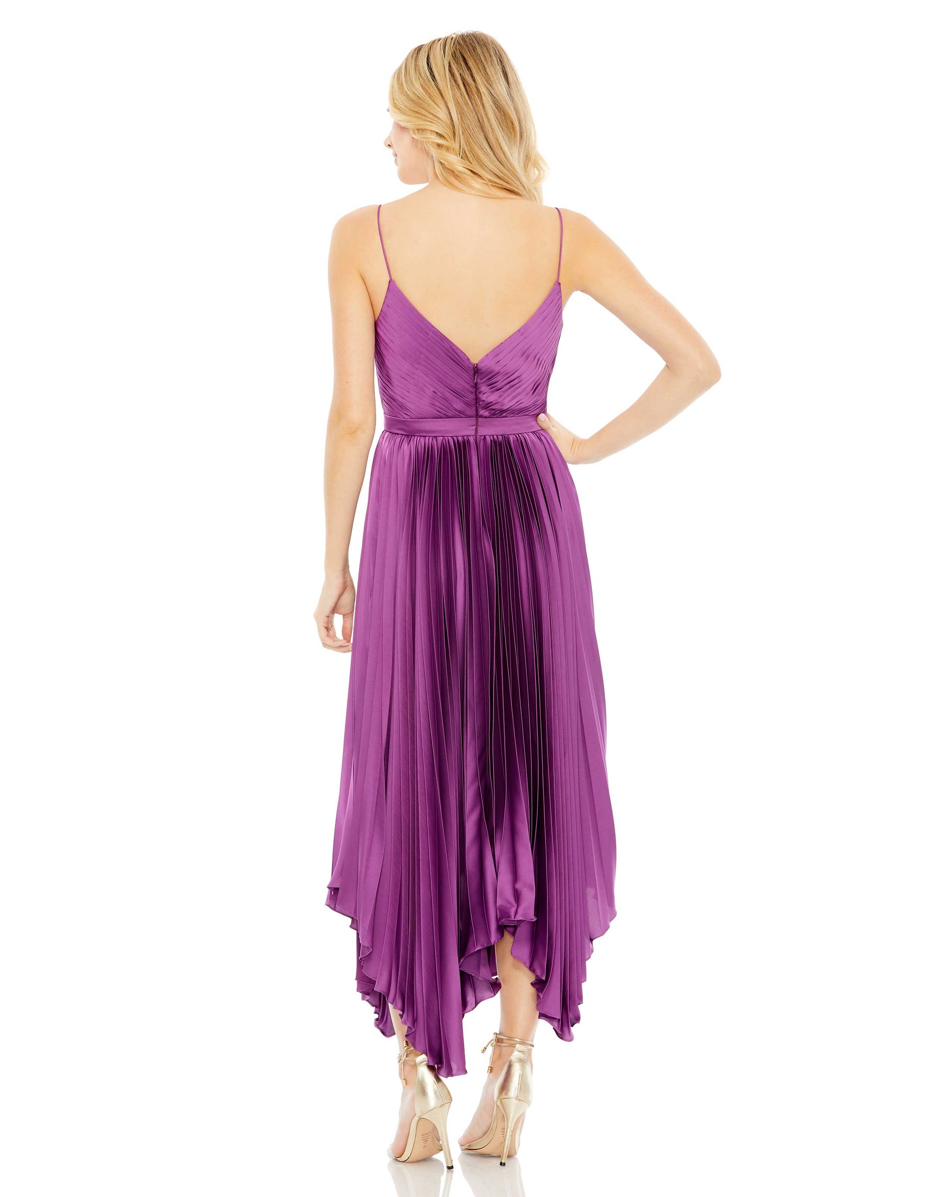 Mac Duggal 49637 Prom Pleated Cocktail Midi Dress
