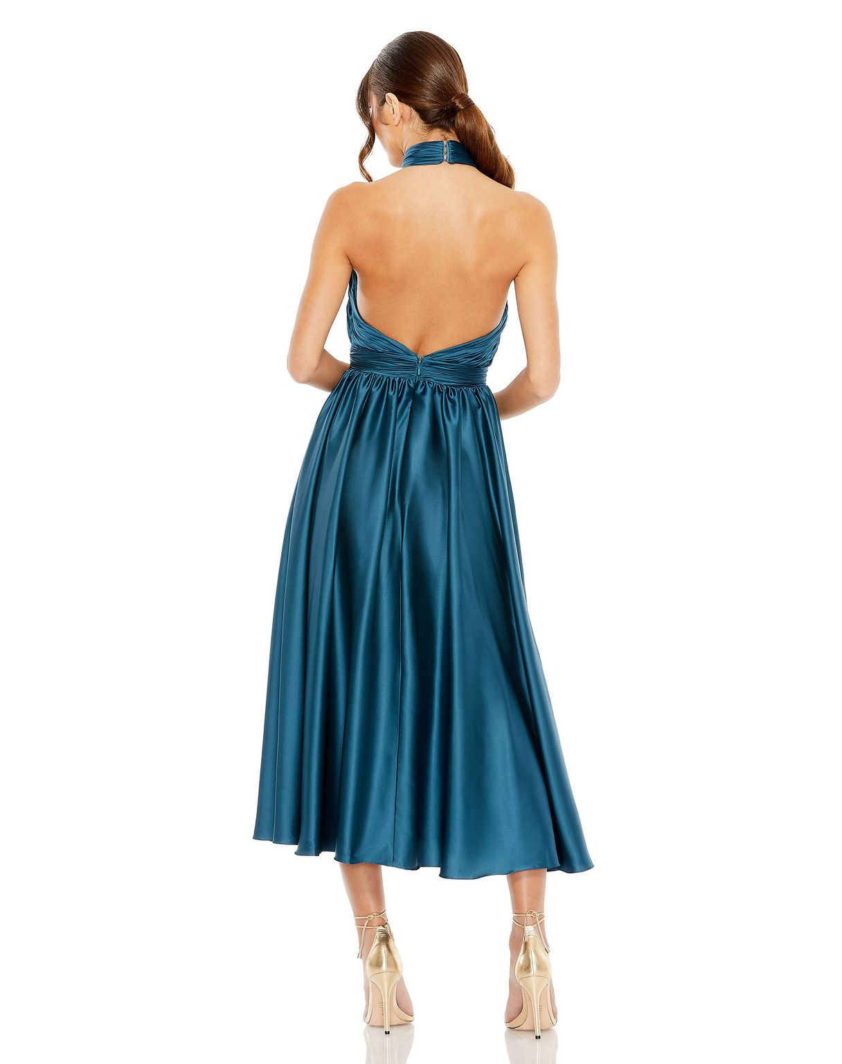 Mac Duggal 49674 Pleated Formal Prom Midi Dress