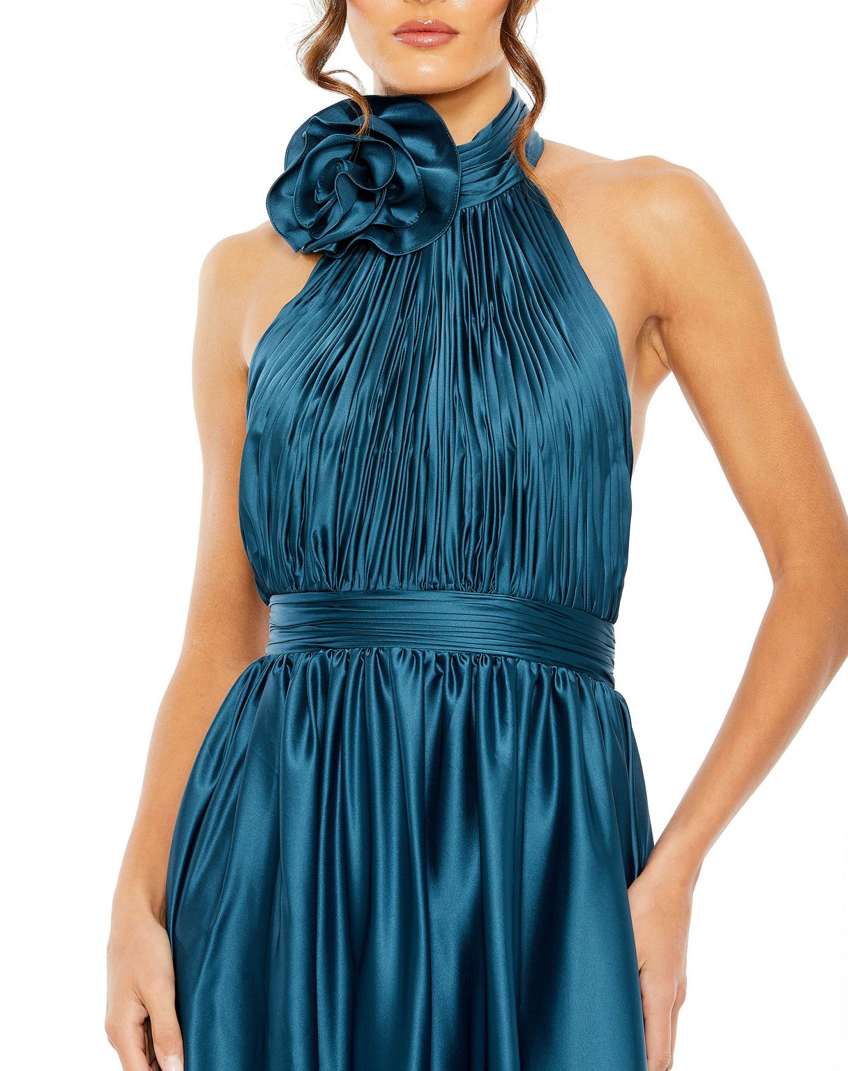 Mac Duggal 49674 Pleated Formal Prom Midi Dress