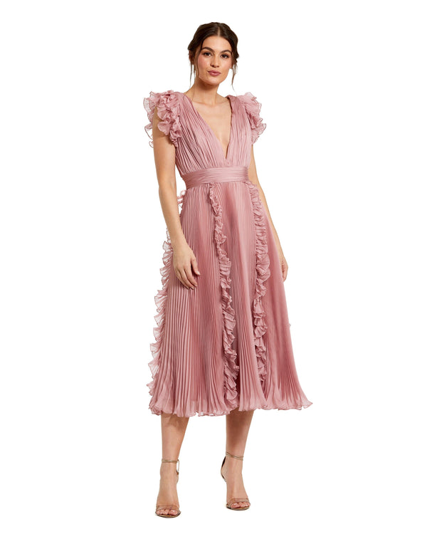Short Pleated Cocktail Midi Dress Pleated Cocktail Midi Short Mac Duggal 49675
