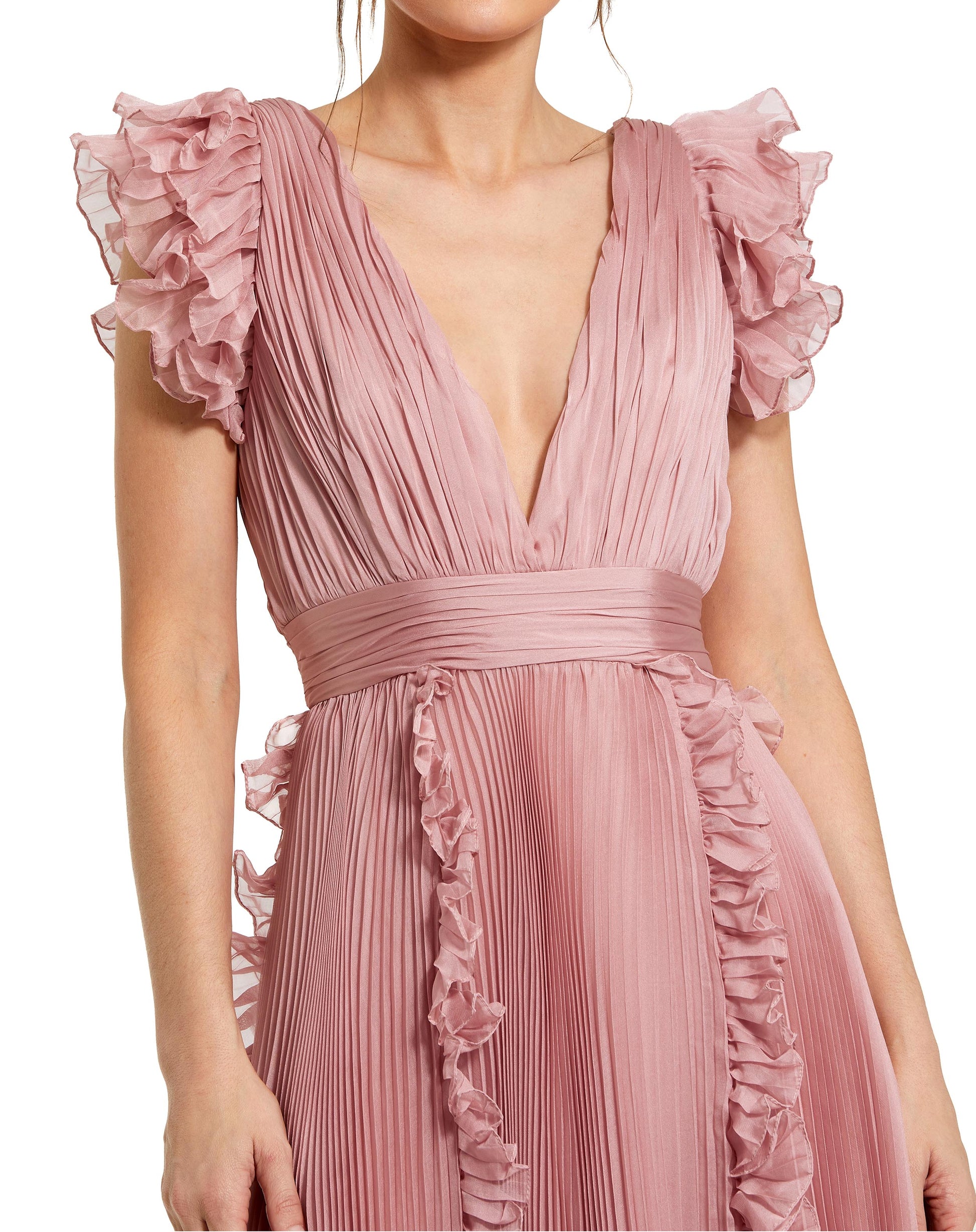 Mac Duggal 49675 Short Pleated Cocktail Midi Dress